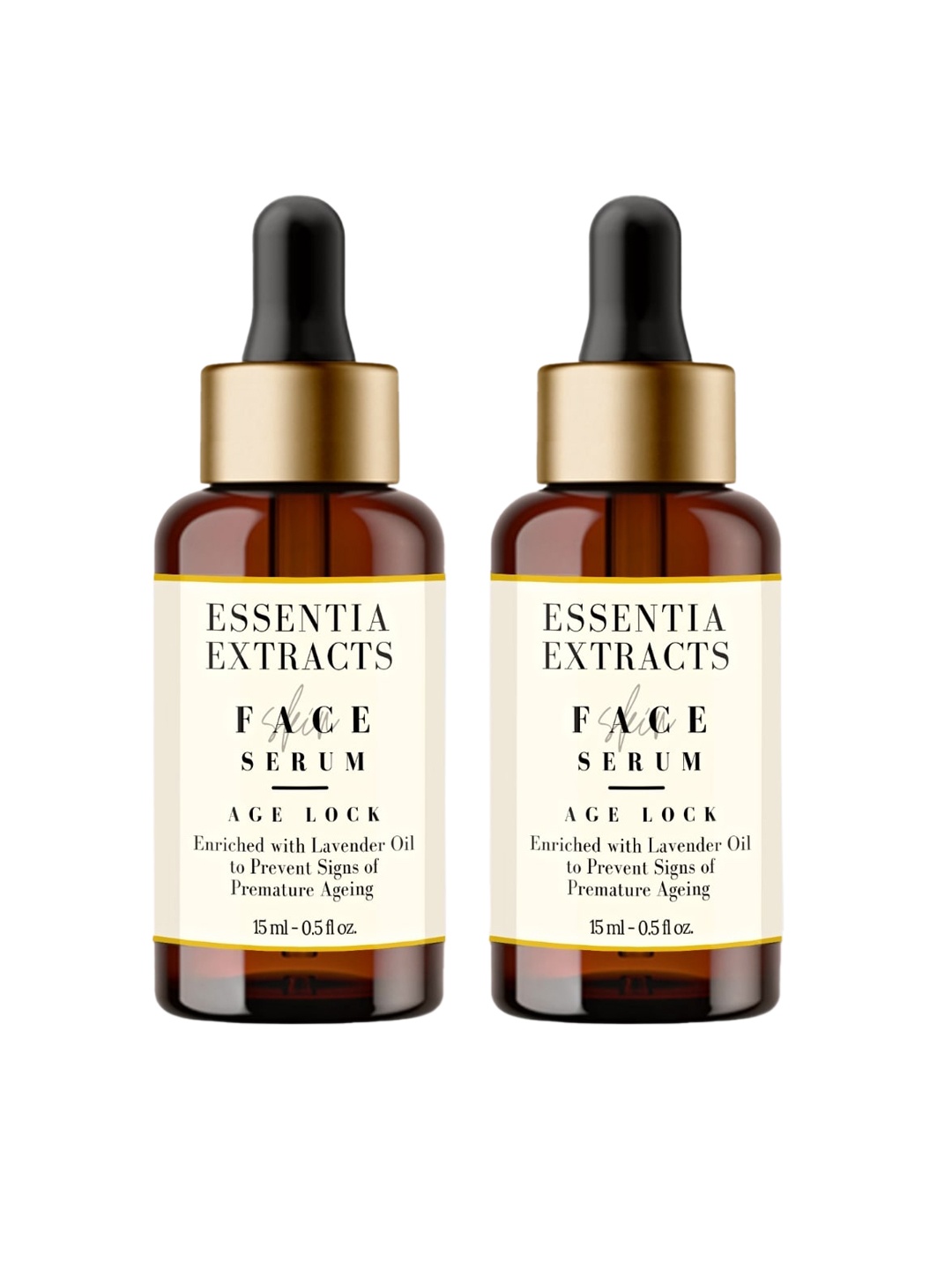 

ESSENTIA EXTRACTS Pack of 2 Age-Lock Face Serum- Prevents Premature Ageing - 15 ml Each, Brown