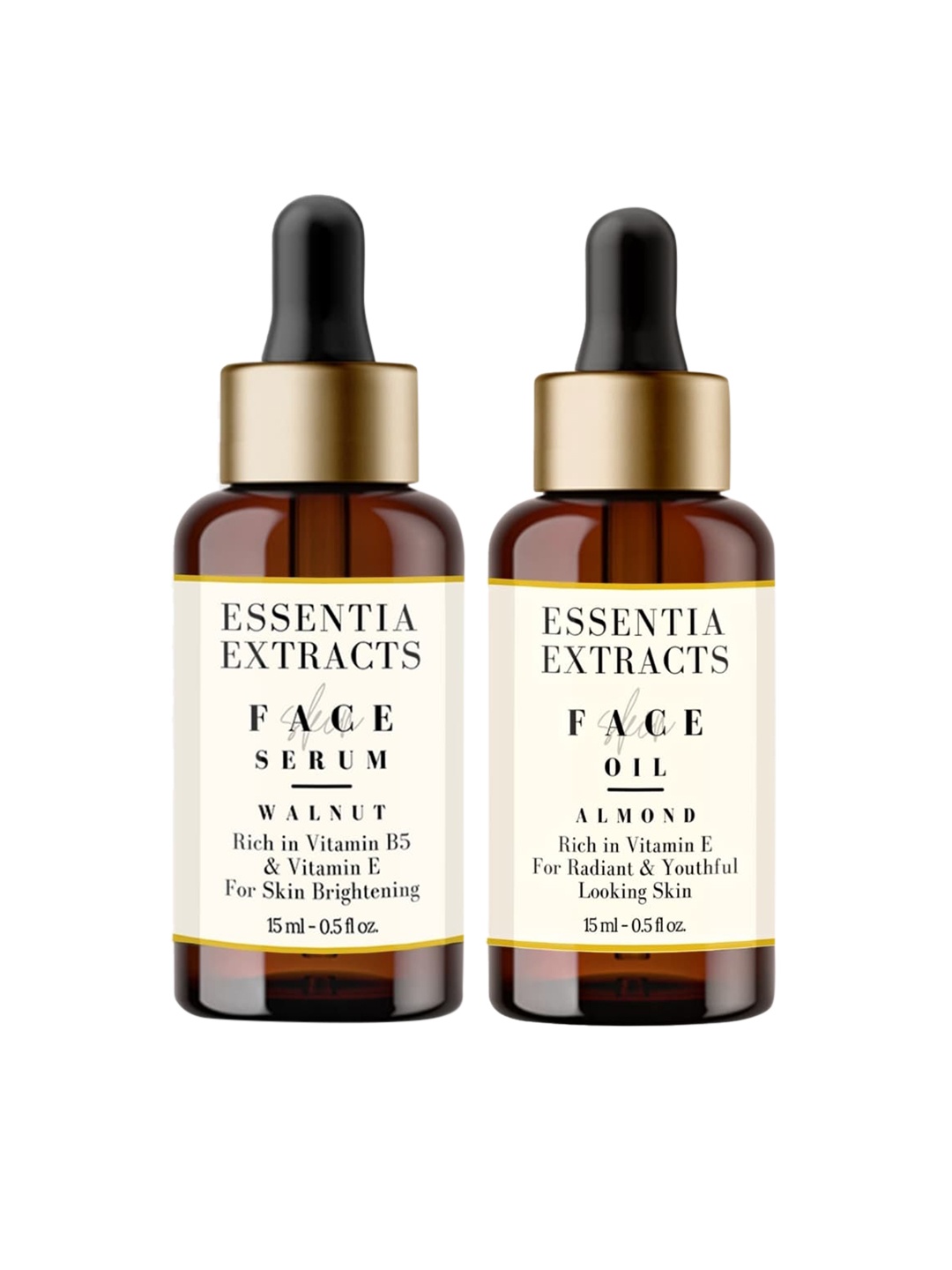 

ESSENTIA EXTRACTS Set Of 2 Almond & Walnut Skin Brightening Facial Serum 30ml, Yellow