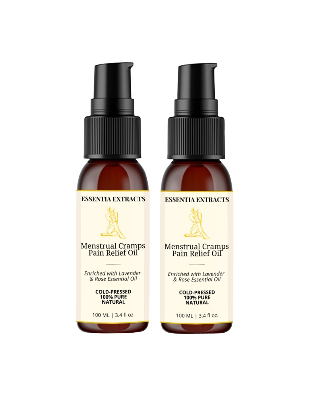 

ESSENTIA EXTRACTS Set Of 2 Menstrual Cramps Pain Relief Oil 200ml, Yellow