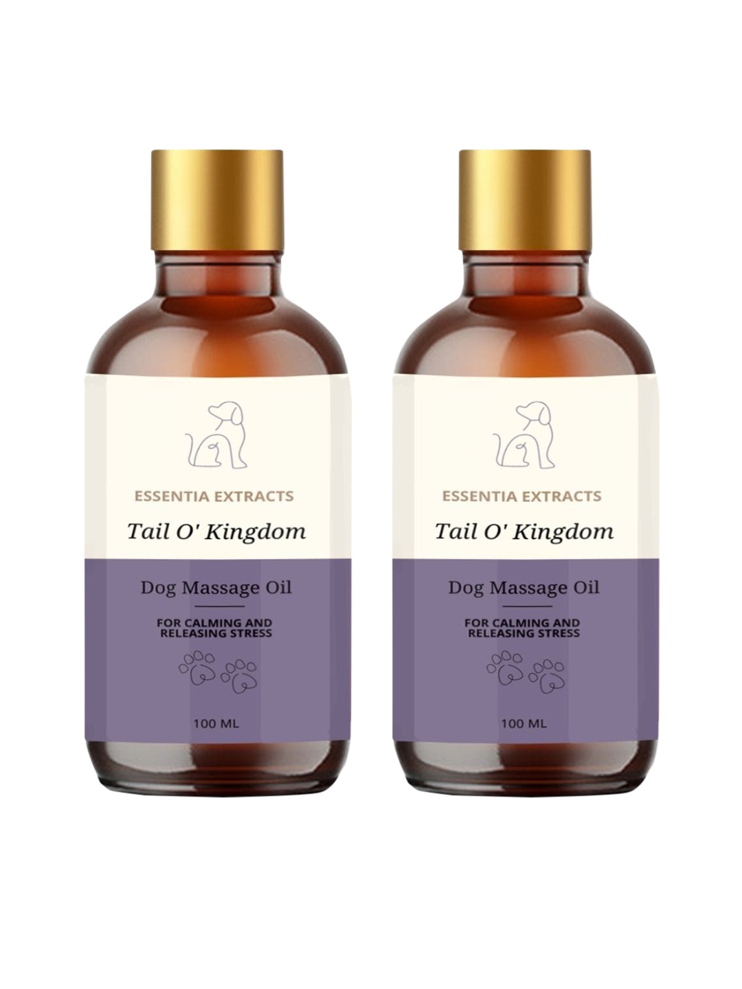 

ESSENTIA EXTRACTS Combo of 2 Dog Massage Oils for Calming and Relieving Stress 200ml, Yellow