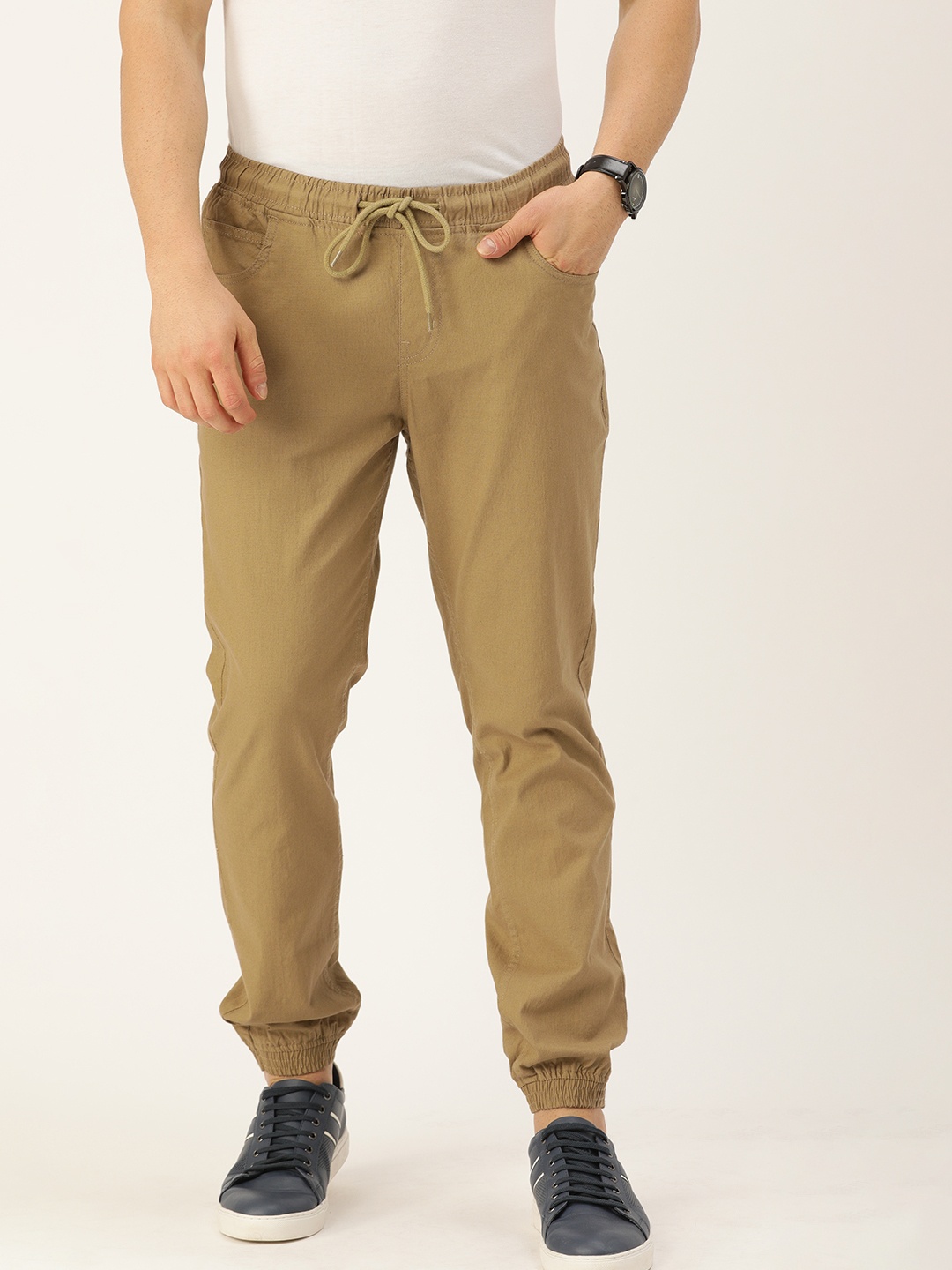 

IVOC Men Khaki Solid Slim Fit Joggers