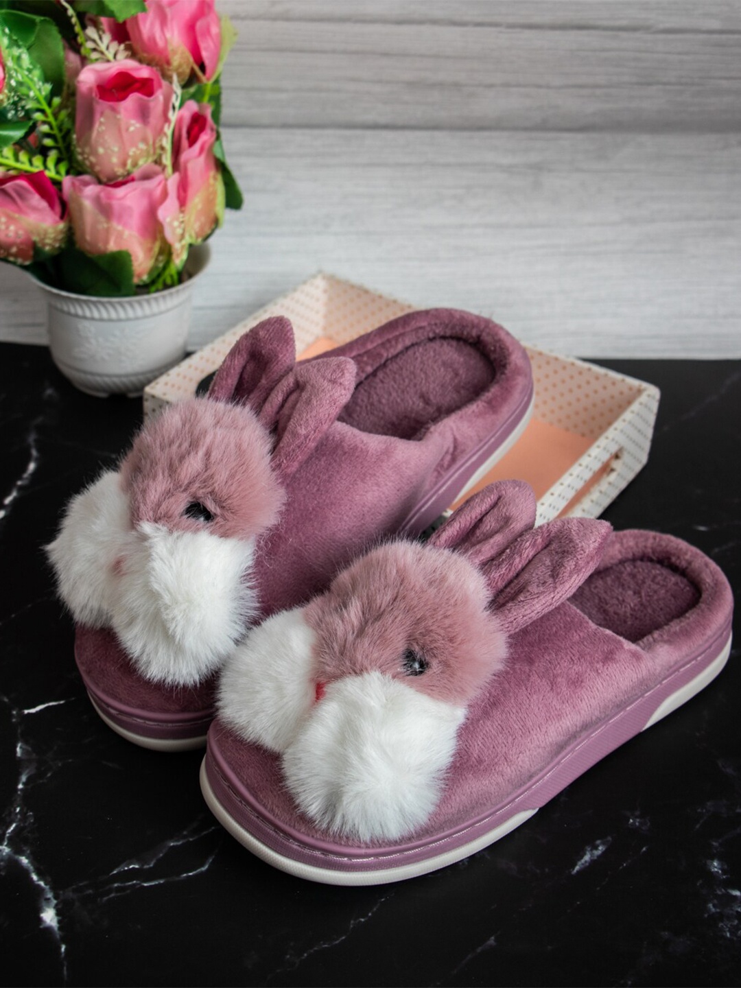 

Brauch Women Purple & White Room Slippers