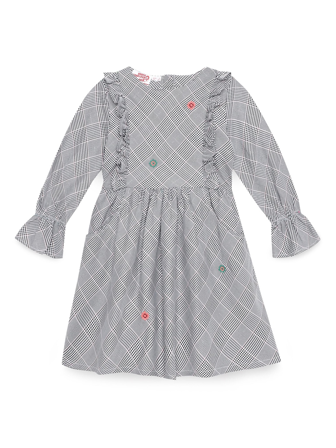 

UNDER FOURTEEN ONLY Grey & White Checked Dress