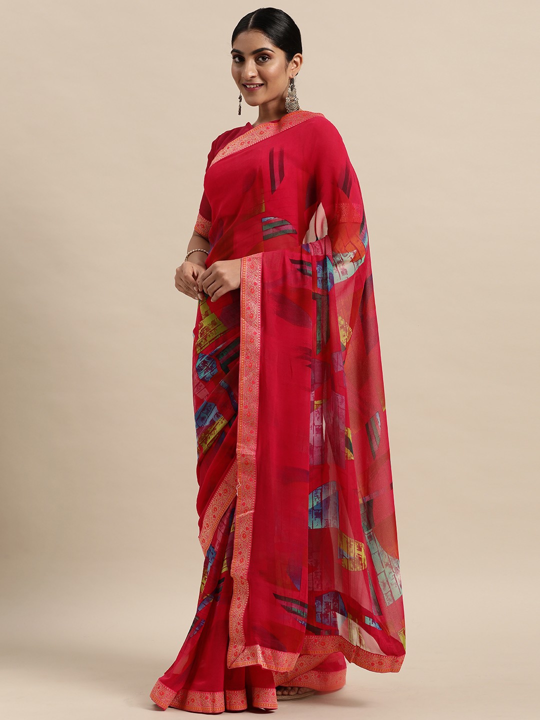 

Mitera Pink Pure Georgette Saree