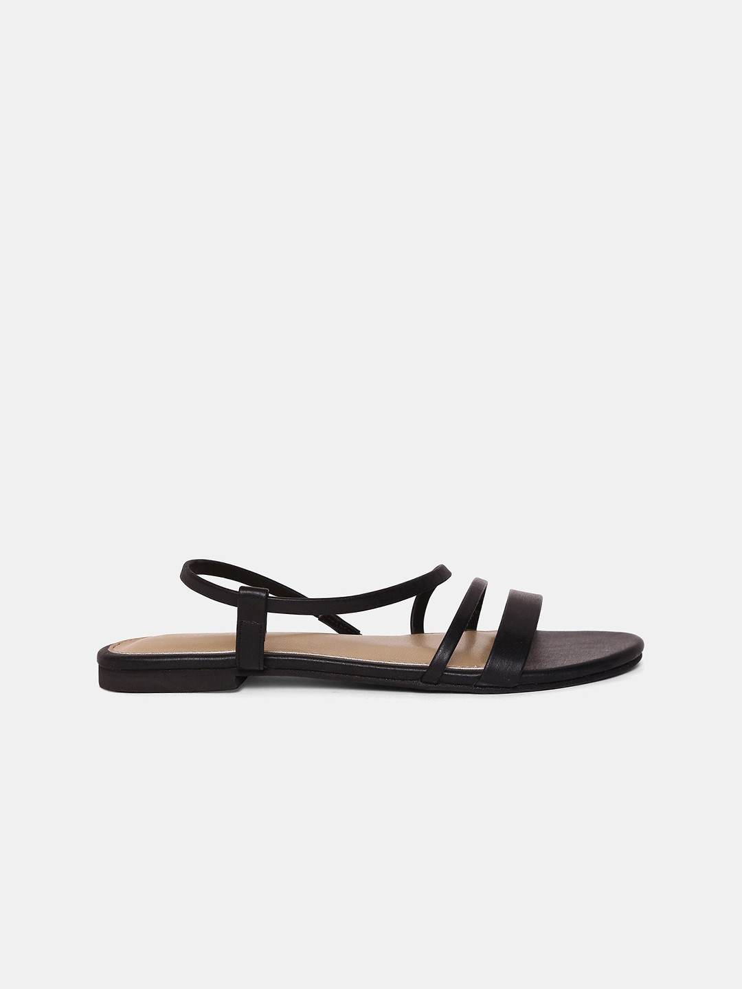 

AURELIA Women Black Strappy Open Toe Flats