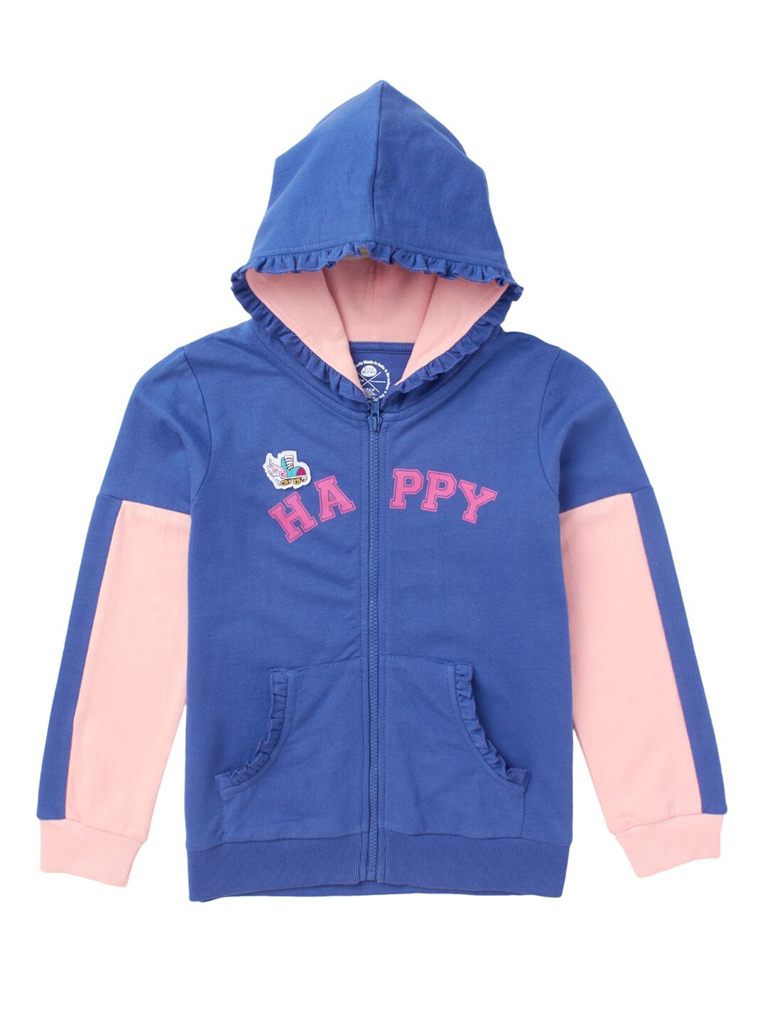 

Cub McPaws Girls Navy Blue Printed Hooded Sweatshirt