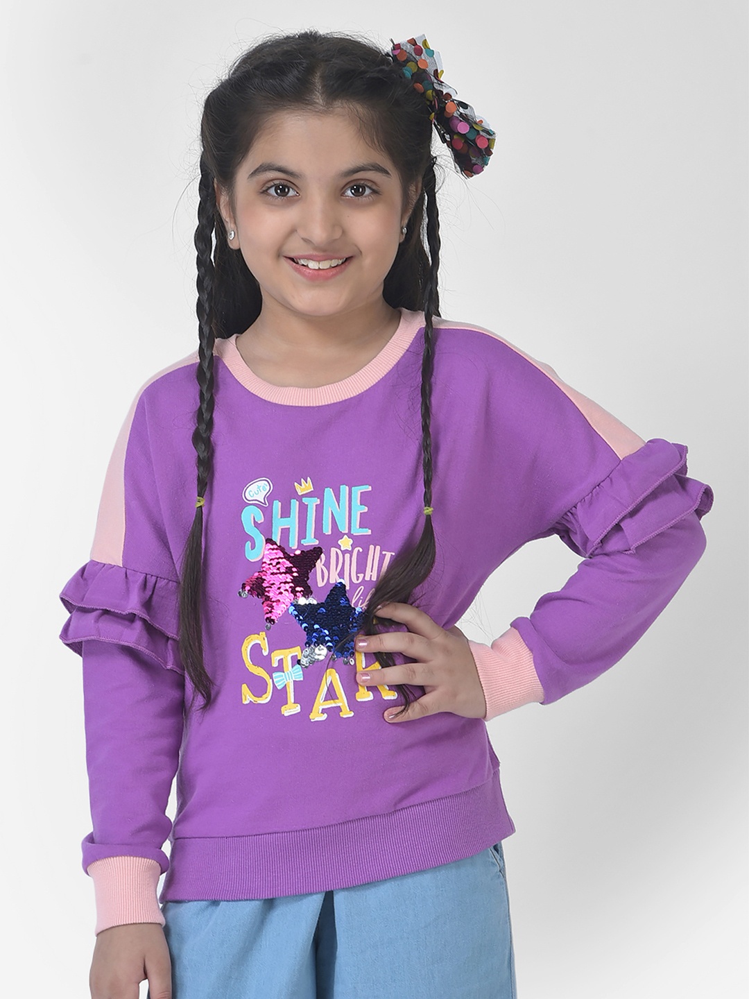 

Cub McPaws Girls Purple Embellished Sweatshirt