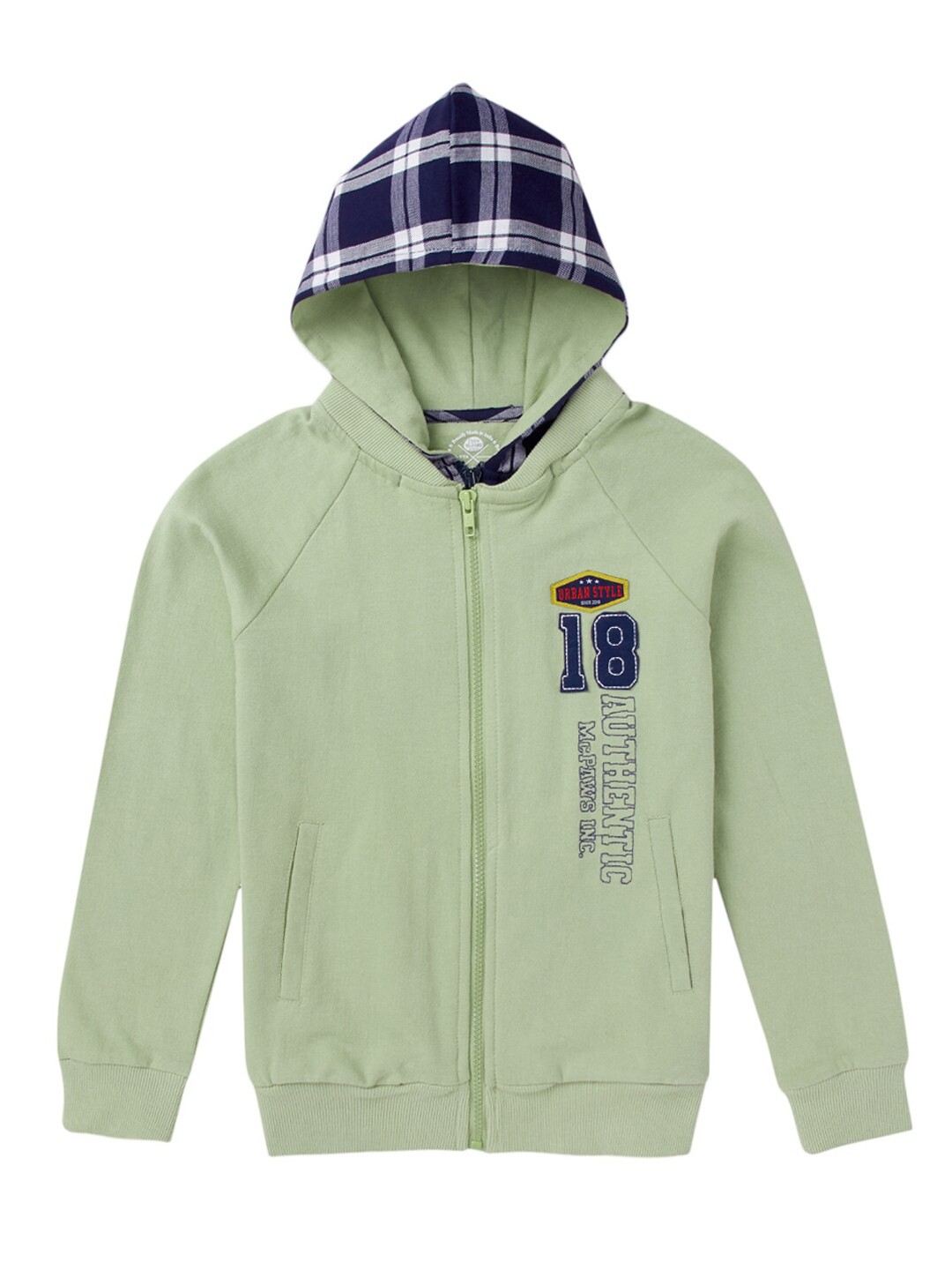 

Cub McPaws Boys Green Pure Cotton Hooded Sweatshirt