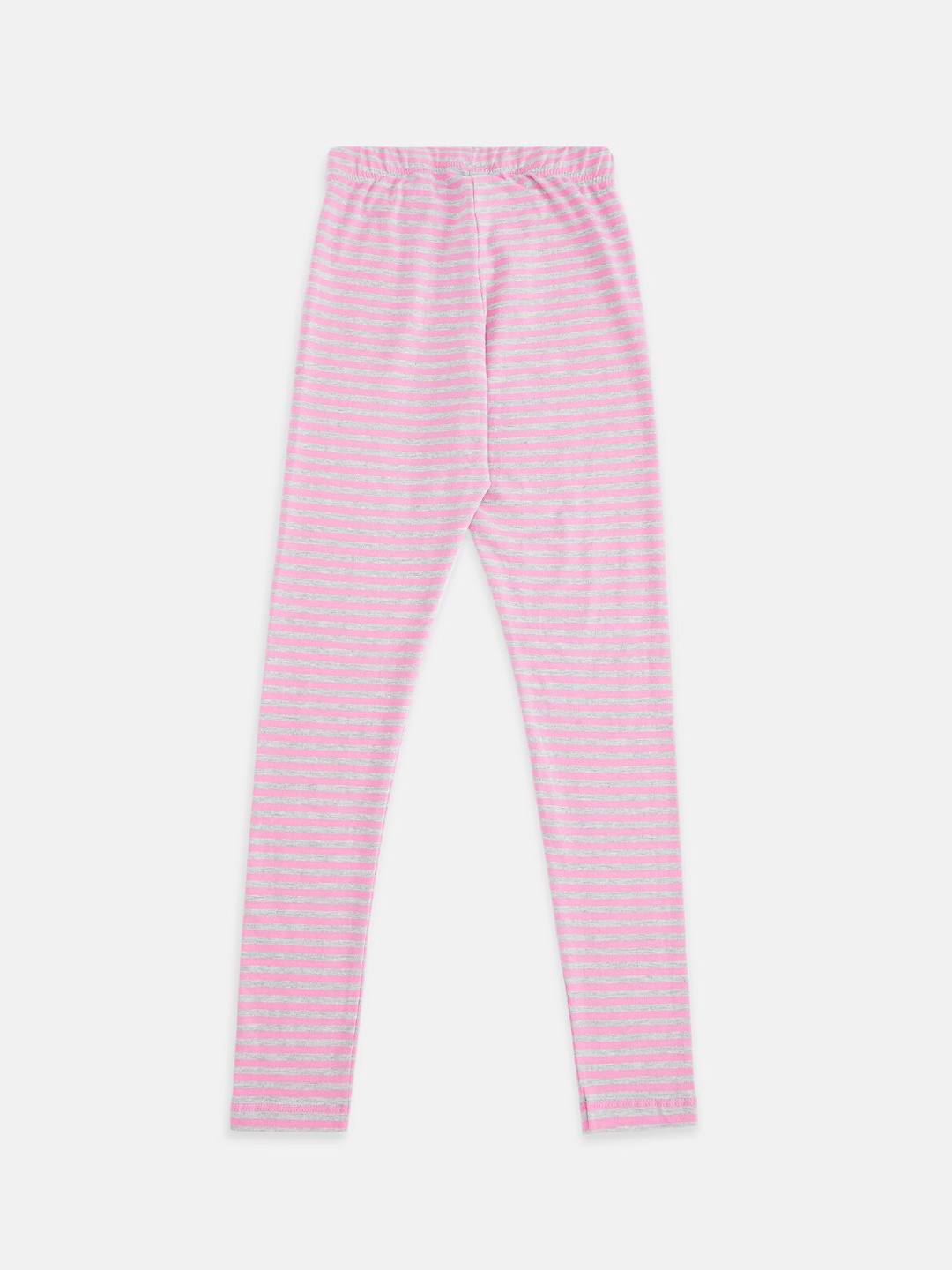 

Pantaloons Junior Girls Pink & Grey Striped Leggings