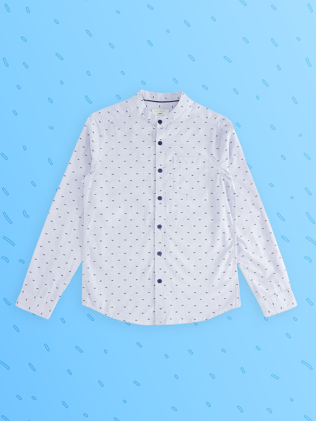 

Pantaloons Junior Boys Blue Micro Ditsy Printed Casual Shirt