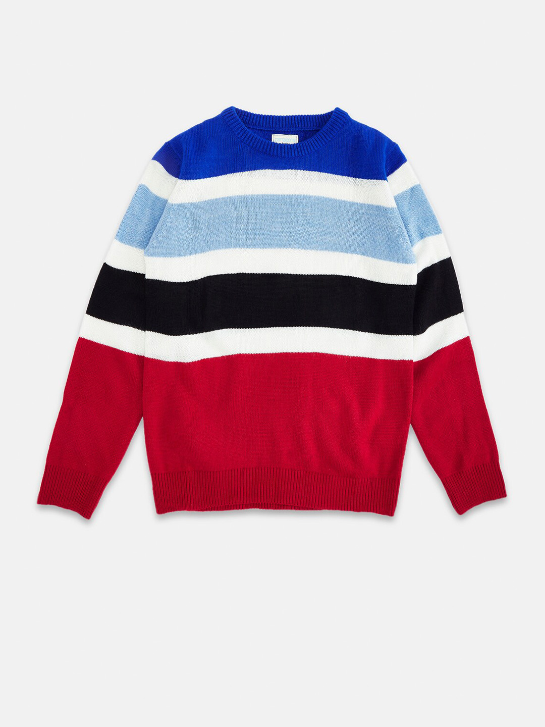 

Pantaloons Junior Boys Blue & Red Striped Pullover