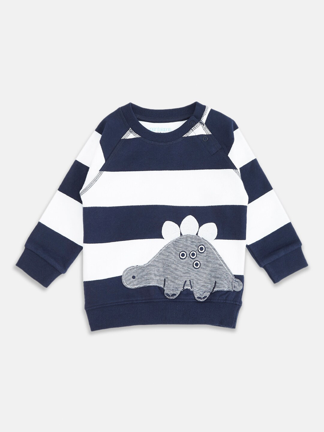 

Pantaloons Baby Boys Navy Blue Striped Sweatshirt