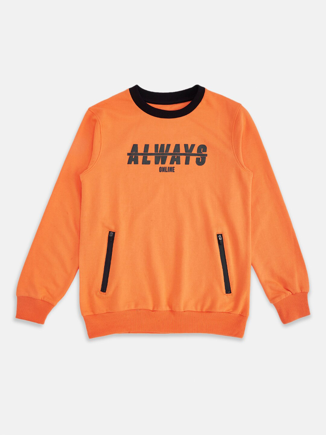 

Pantaloons Junior Boys Orange Printed Sweatshirt