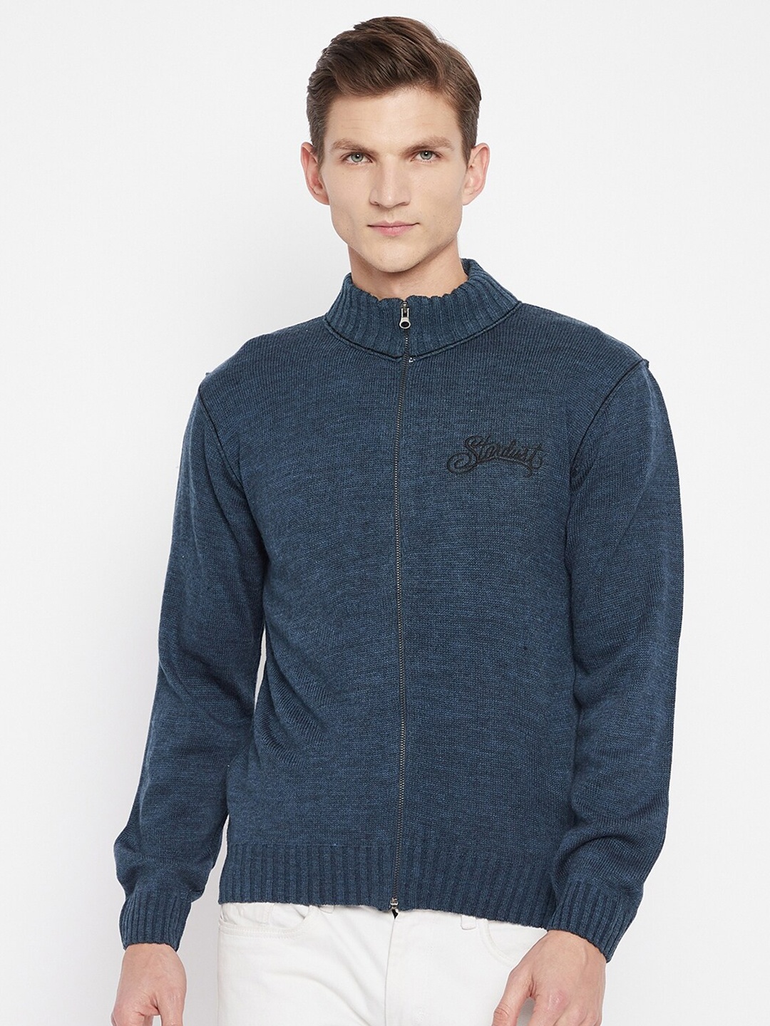 

Duke Men Blue Front-Open Sweater