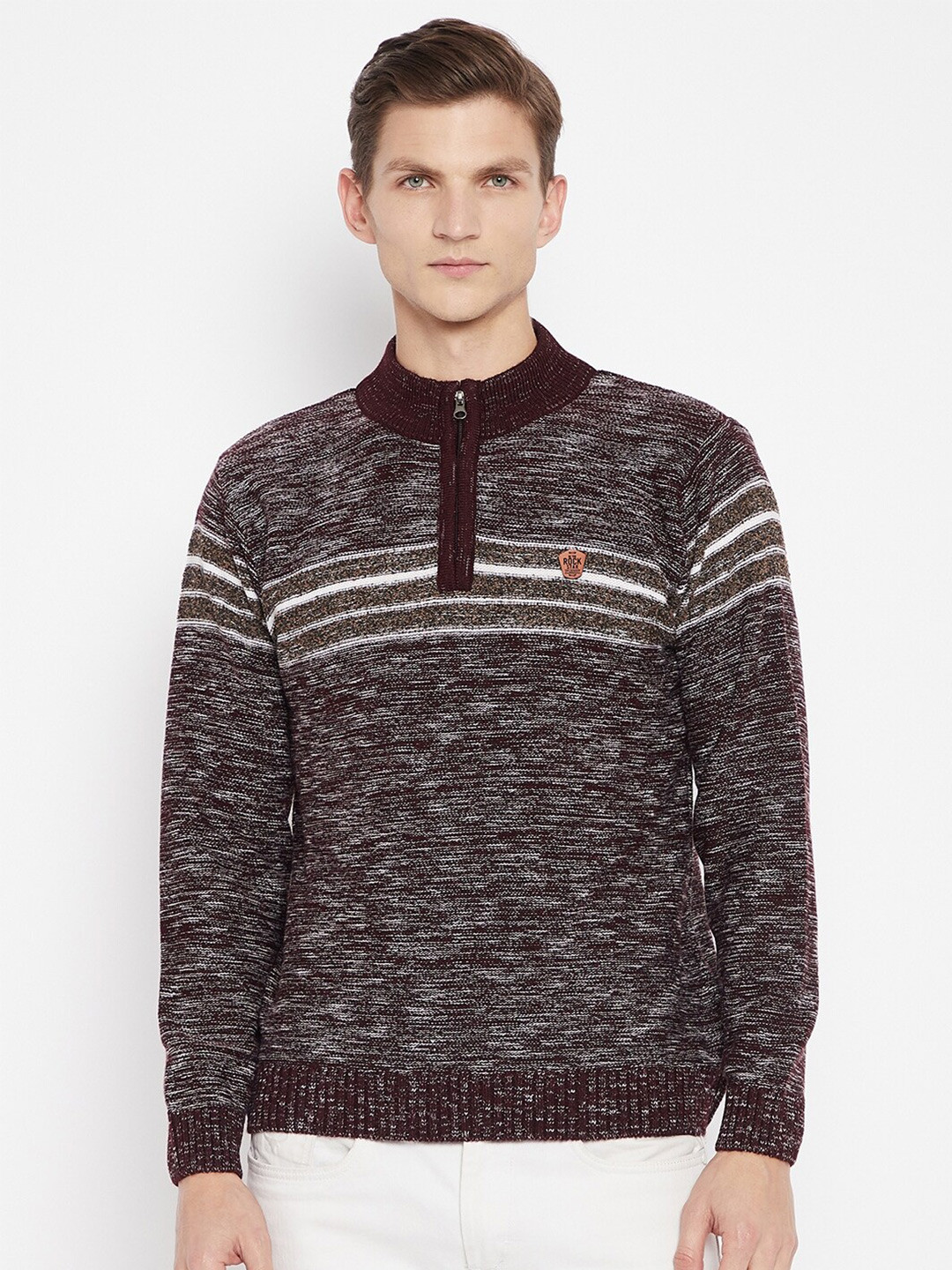 

Duke Men Red & White Striped Pullover