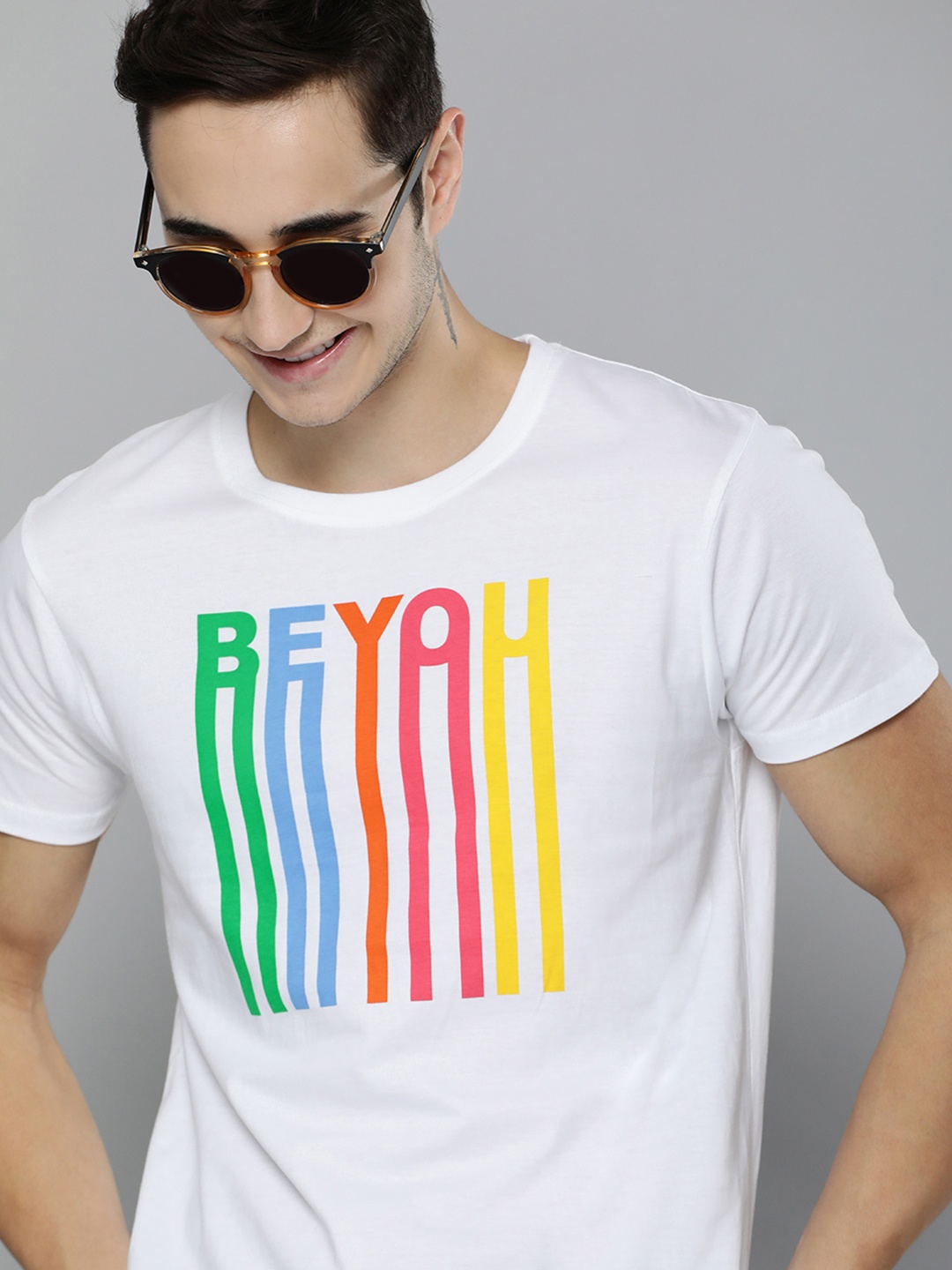 

HERE&NOW Men White Typography Printed T-shirt