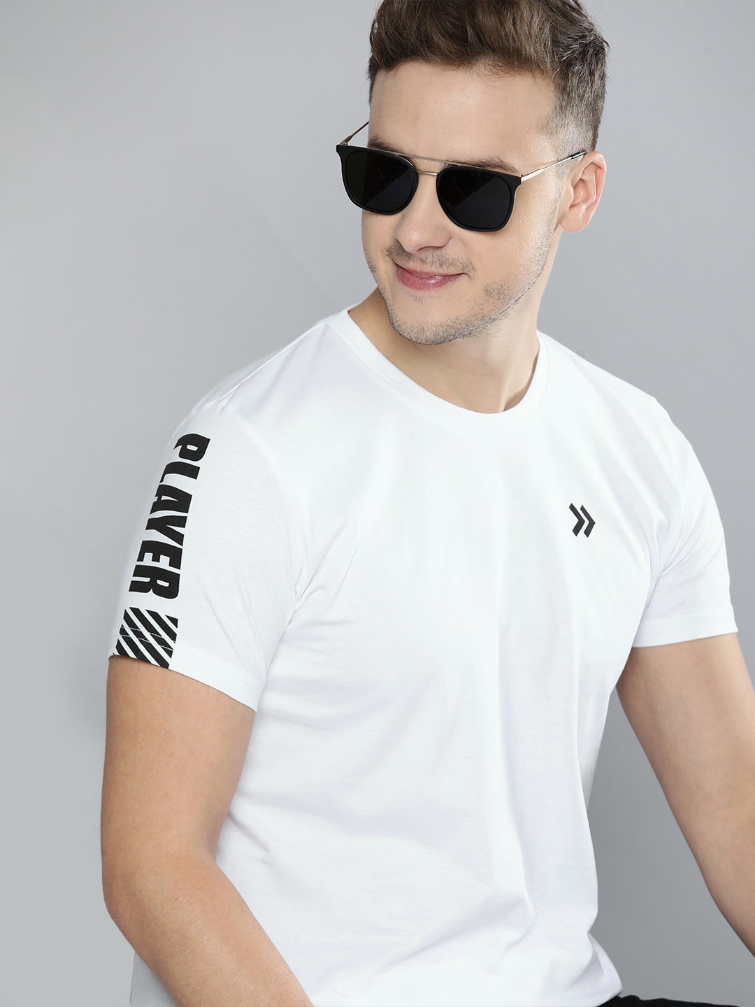 

HERE&NOW Men White Printed Sleeve T-shirt