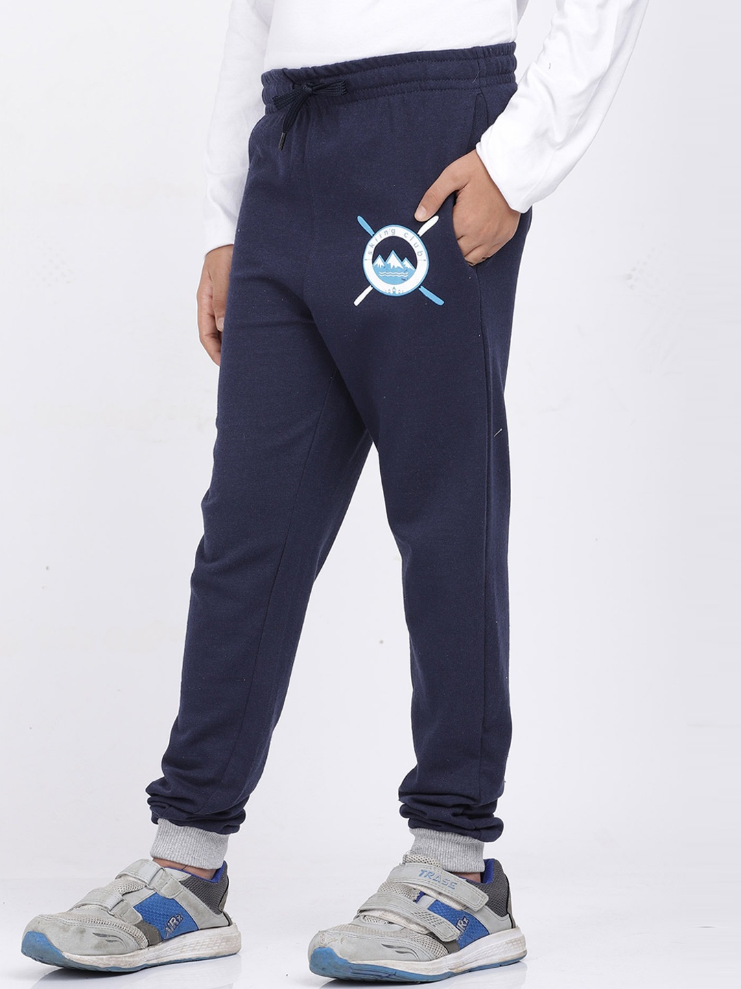 

MTB Boys Blue Solid Slim-Fit Joggers