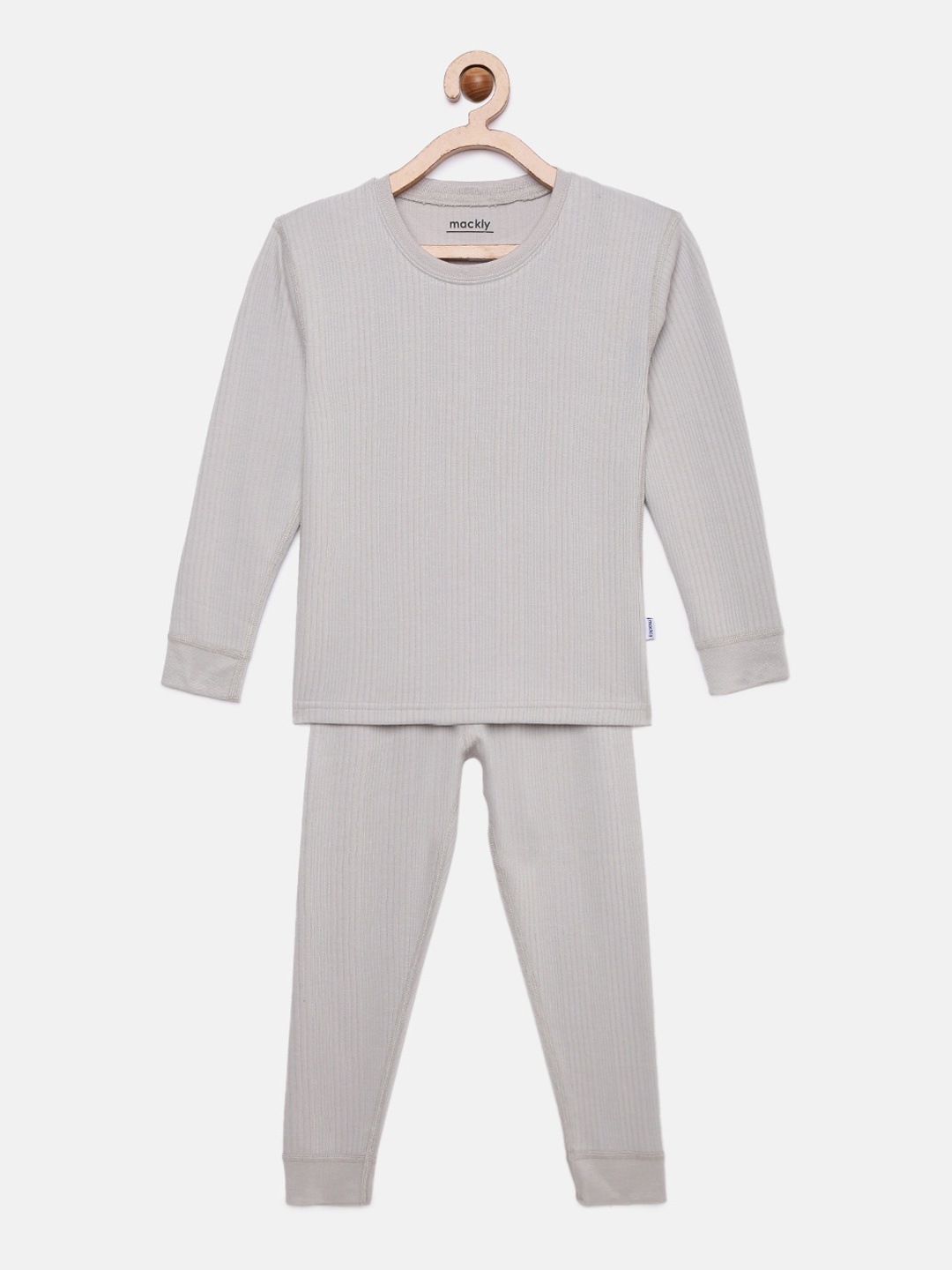 

mackly Kids Grey Ribbed Thermal Set