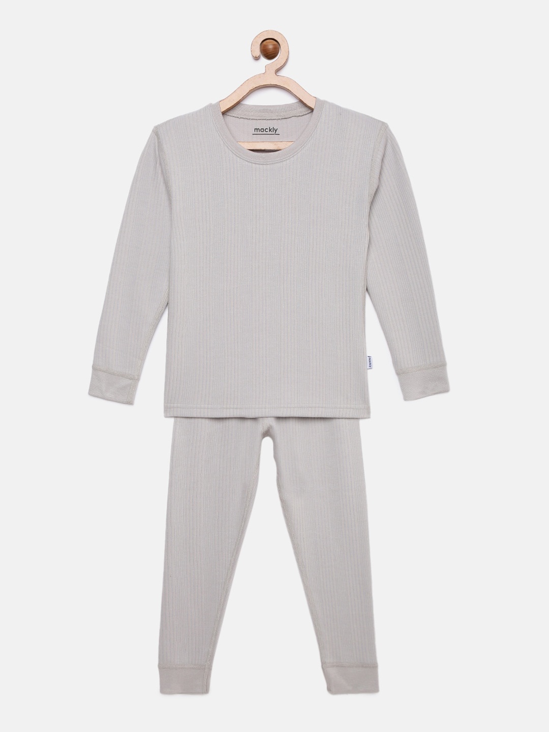 

mackly Kids Grey Ribbed Thermal Set