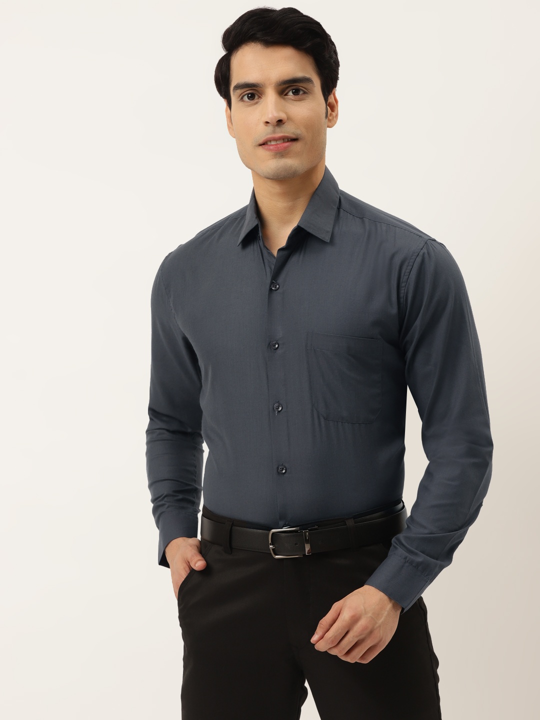 

JAINISH Men Charcoal Grey Comfort Formal Shirt