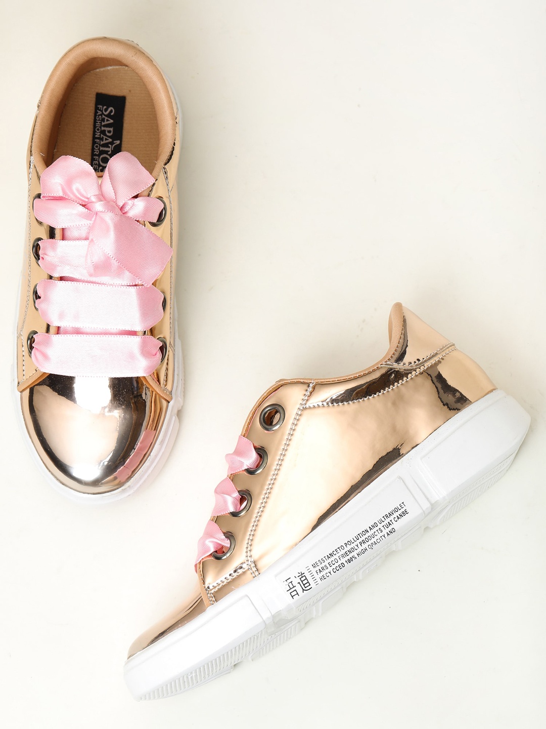 

SAPATOS Women Gold Colourblocked Sneakers