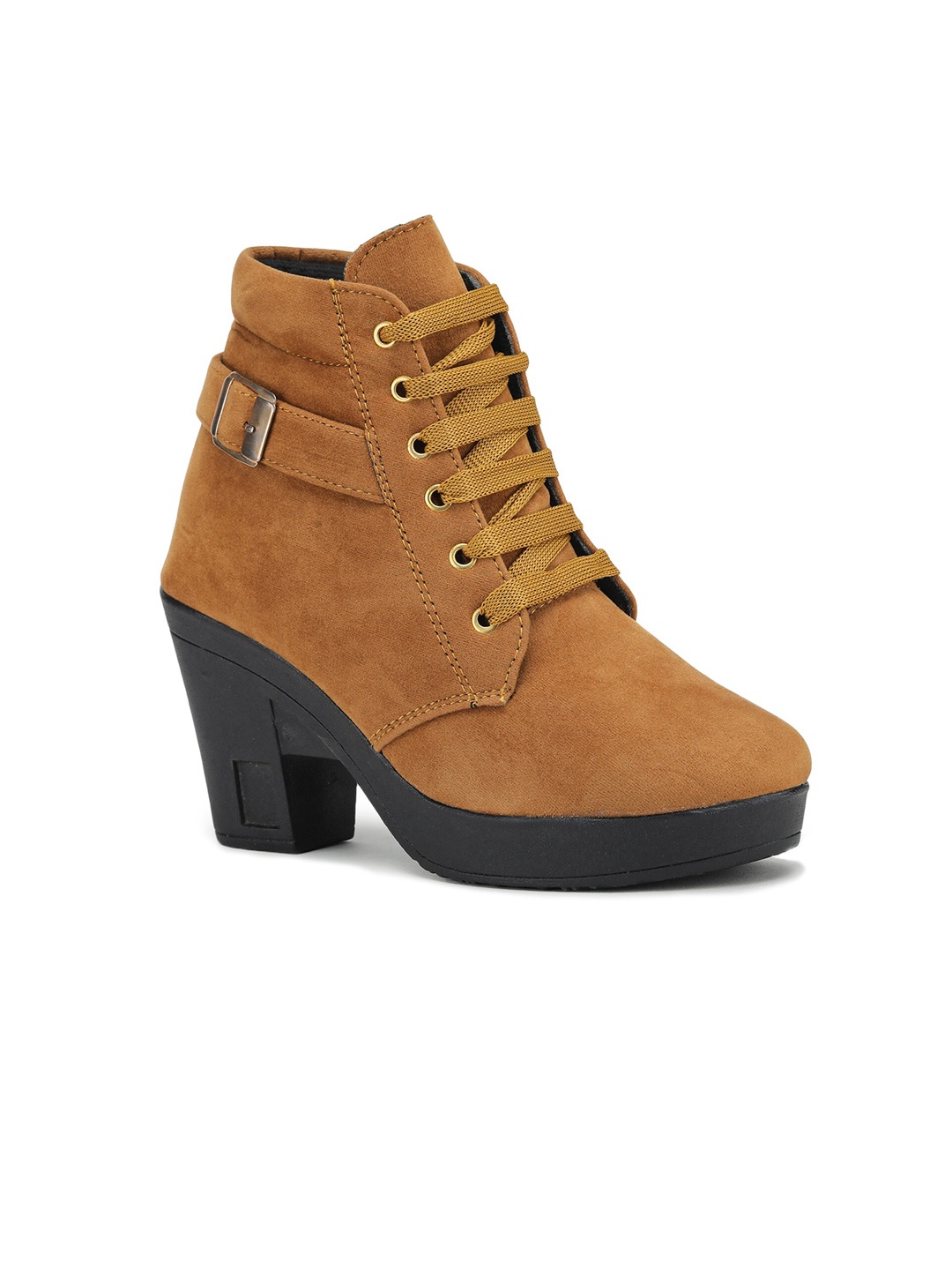 

SAPATOS Women Tan Colourblocked Velvet Boots