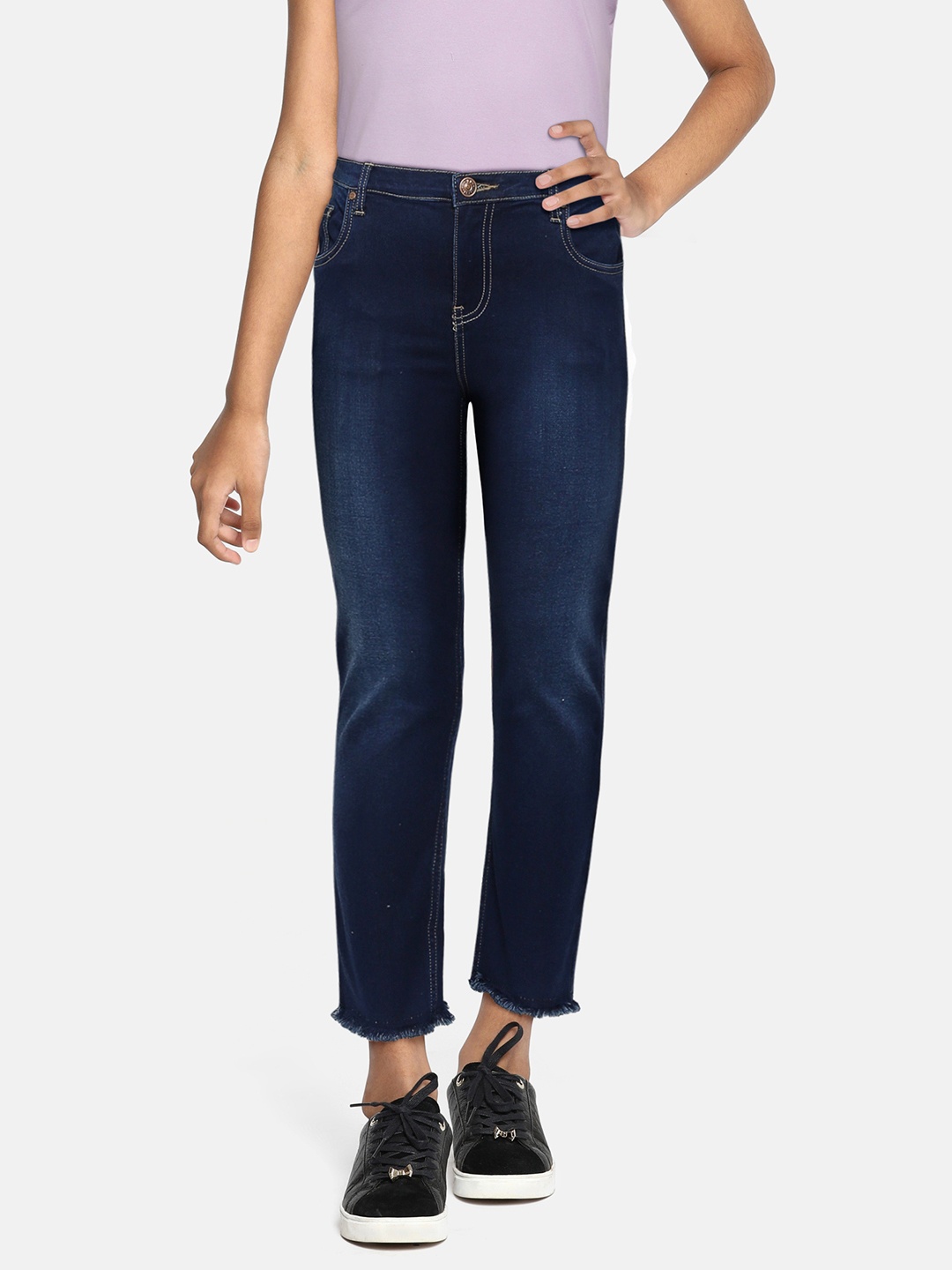 

AND Girls Blue Regular Fit Clean Look Stretchable Jeans