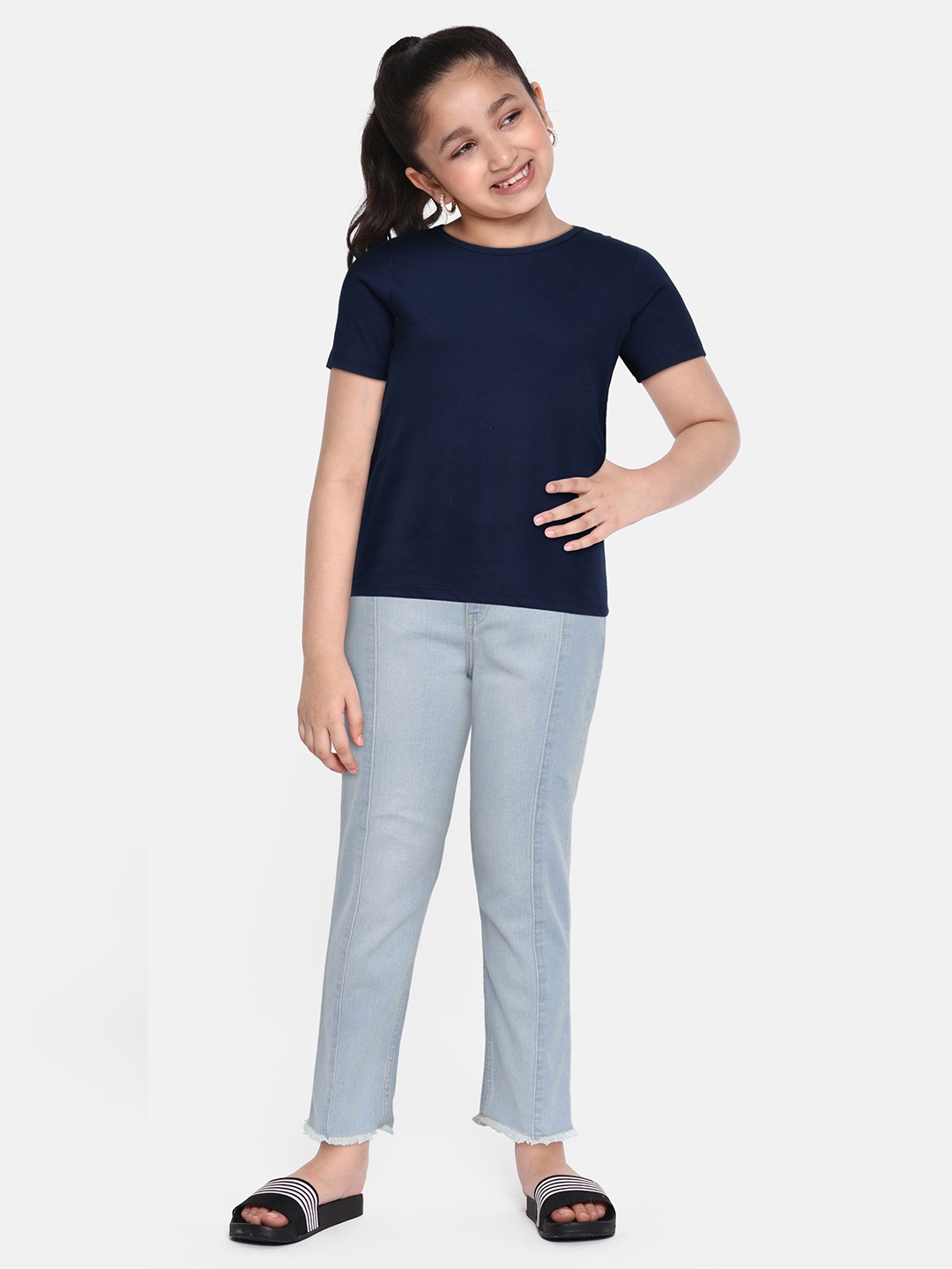 

AND Girls Blue Regular Fit Clean Look Stretchable Jeans