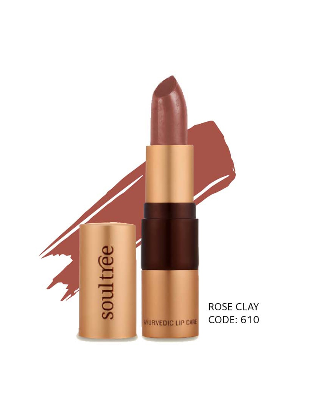 

Soultree Ayurvedic Lipstick - Rose Clay 610 - 4gm, Nude
