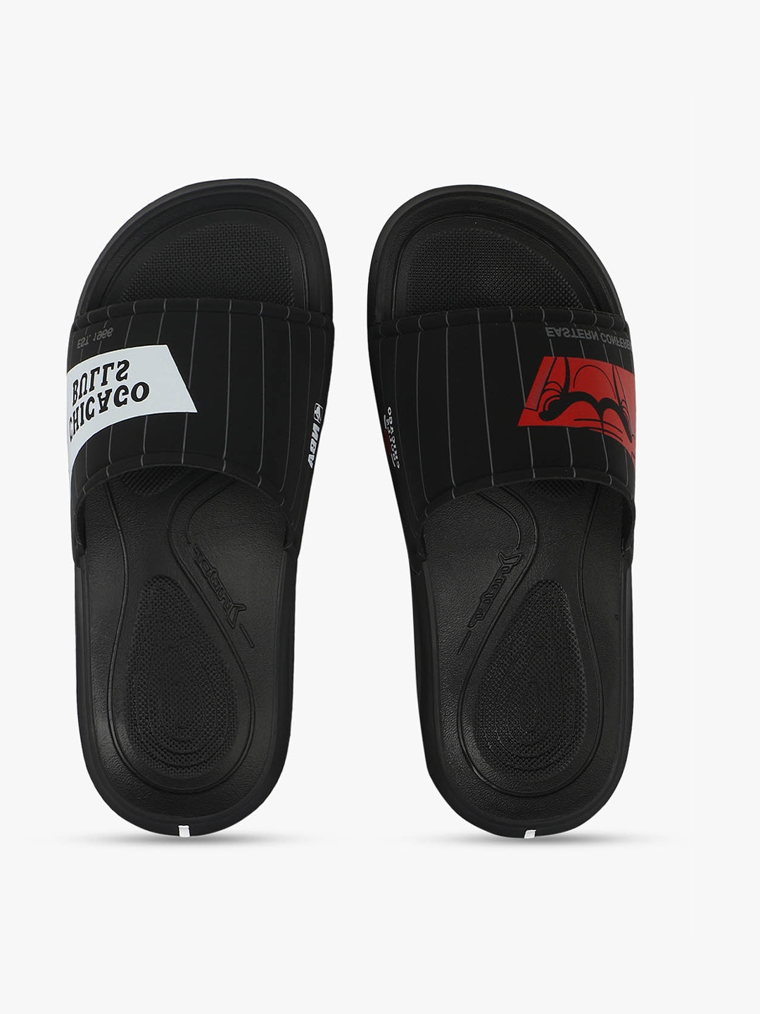 

Rider Men Black & White Printed Sliders