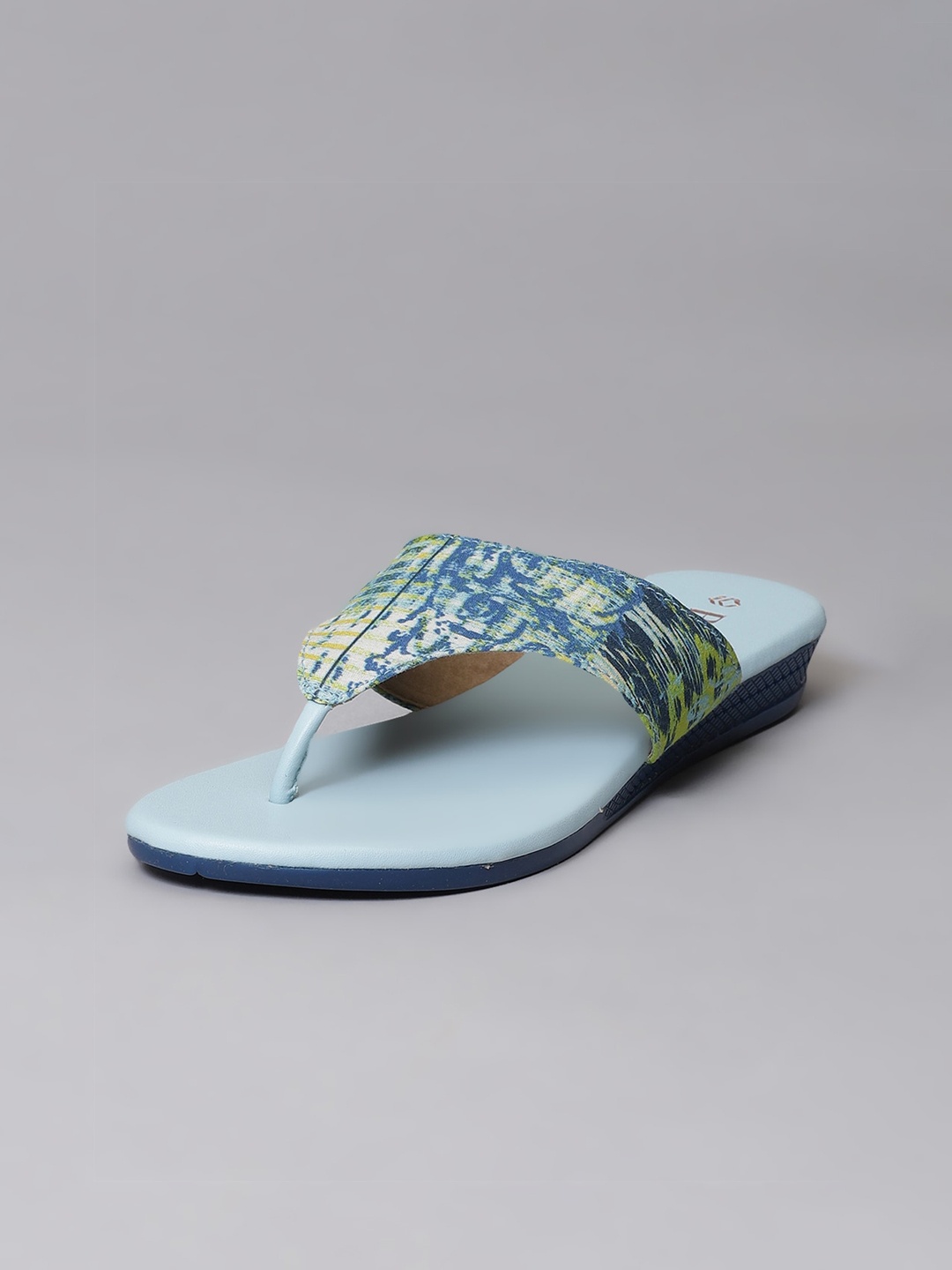 

Biba Women Blue Textured Open Toe Flats