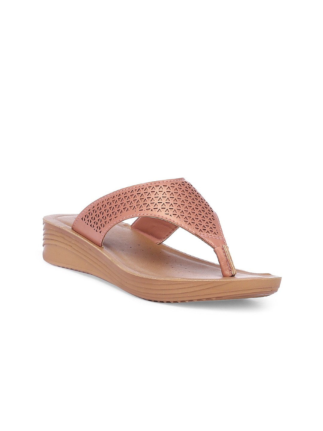 

Biba Women Pink T-Strap Flats with Laser Cuts