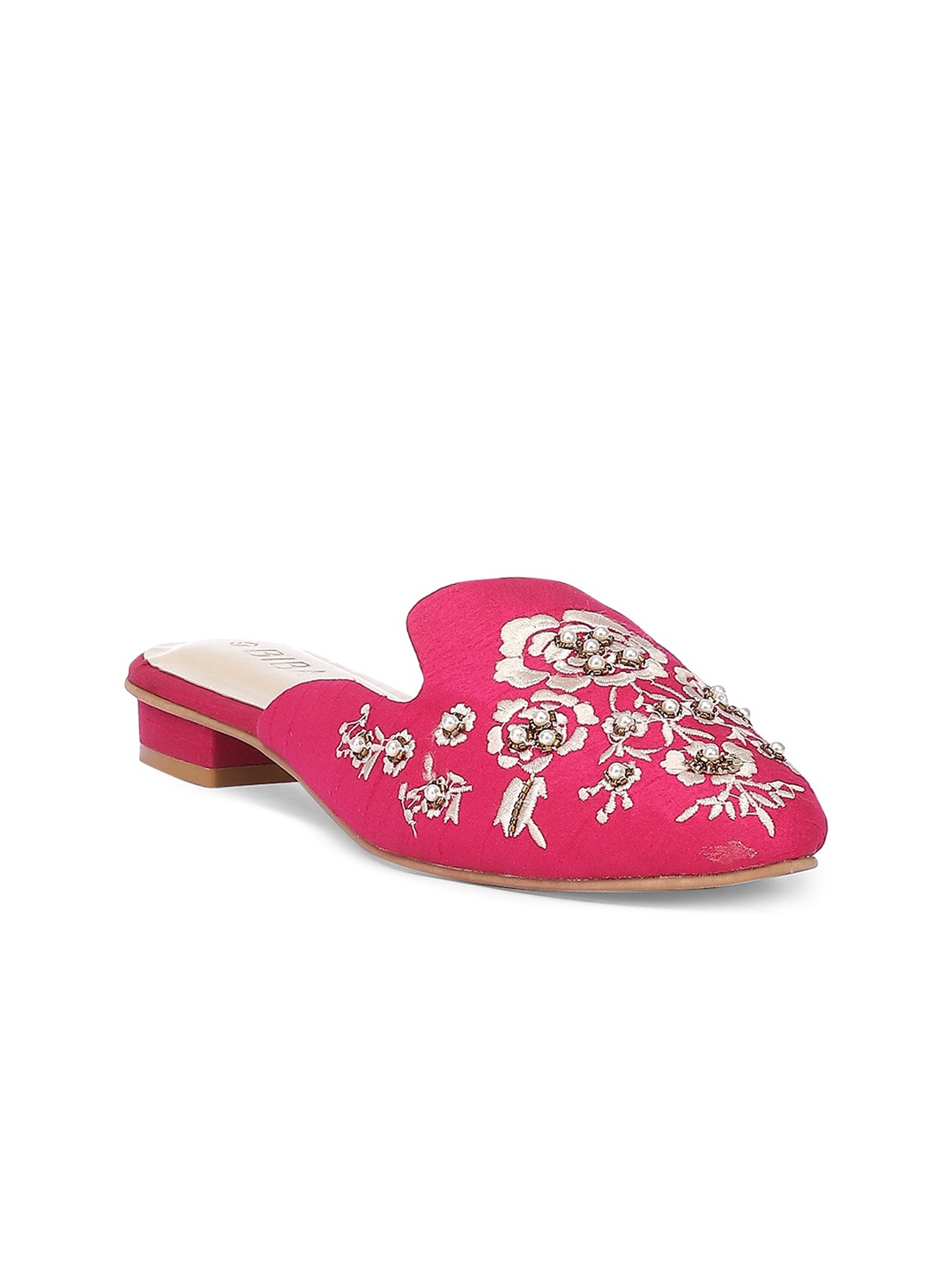 

Biba Women Pink Embellished Mules Flats