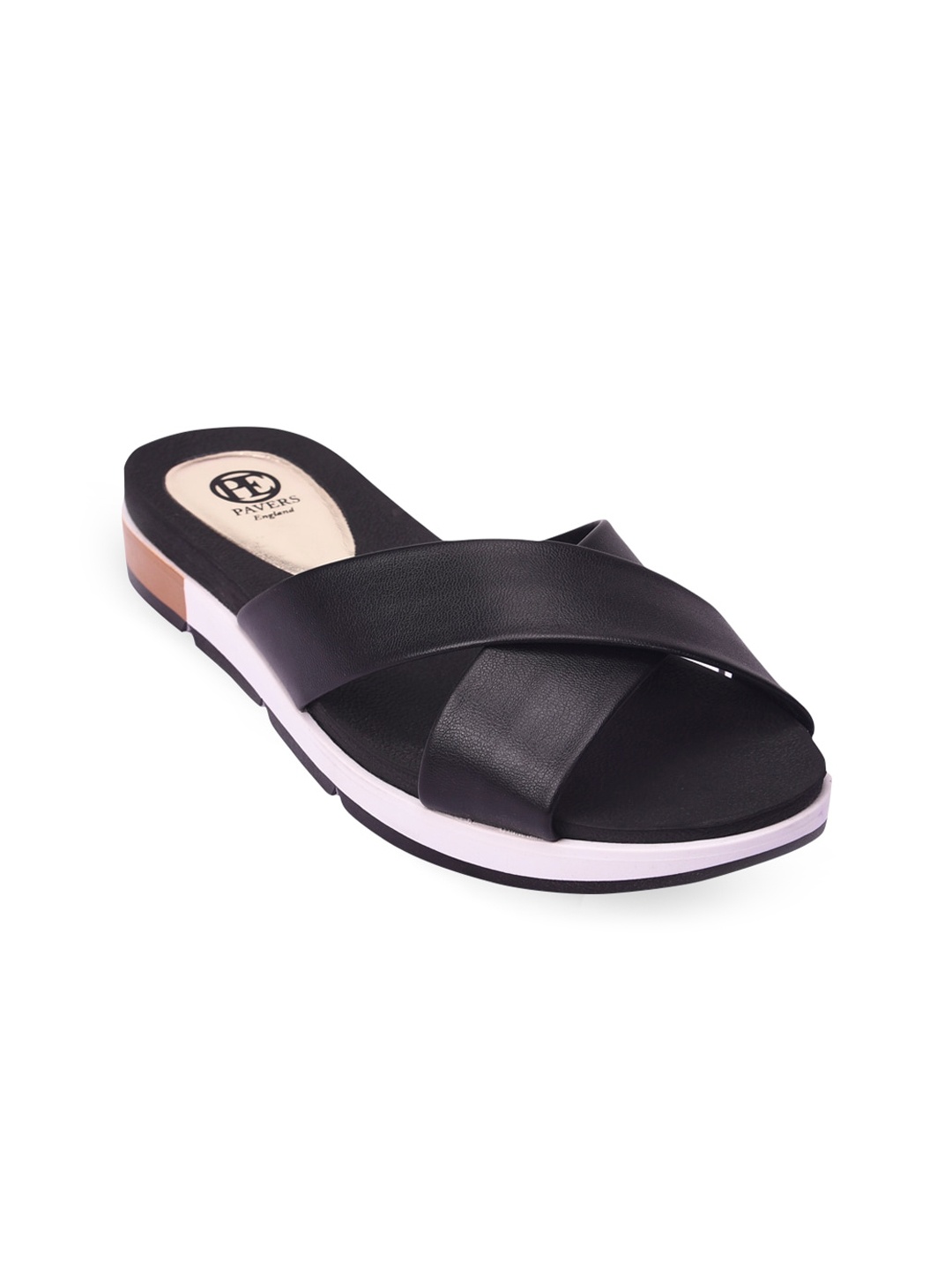 

Pavers England Women Black Colourblocked Slip-On Sneakers