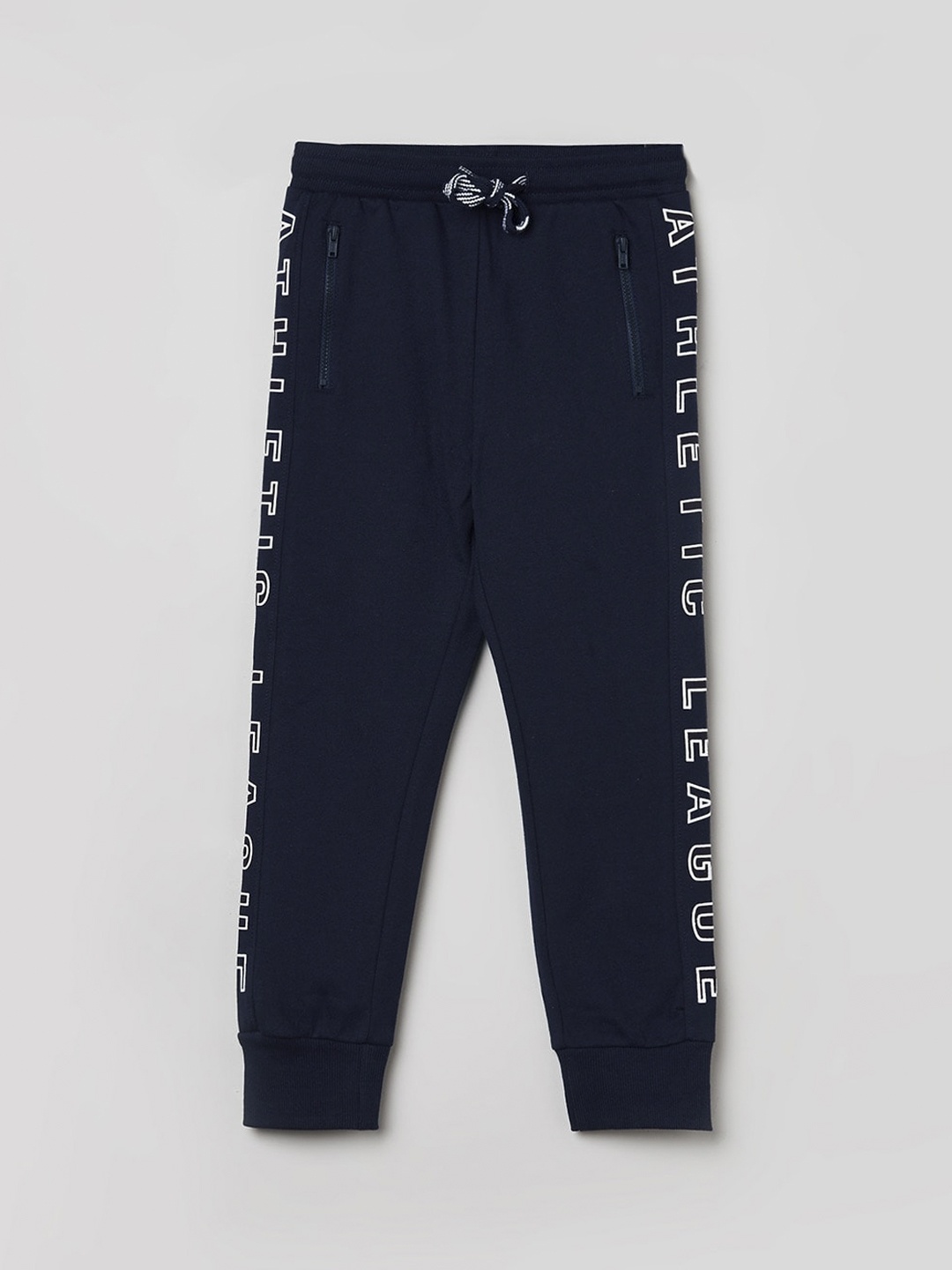 

Max Boys Navy Blue Solid Pure Cotton Joggers
