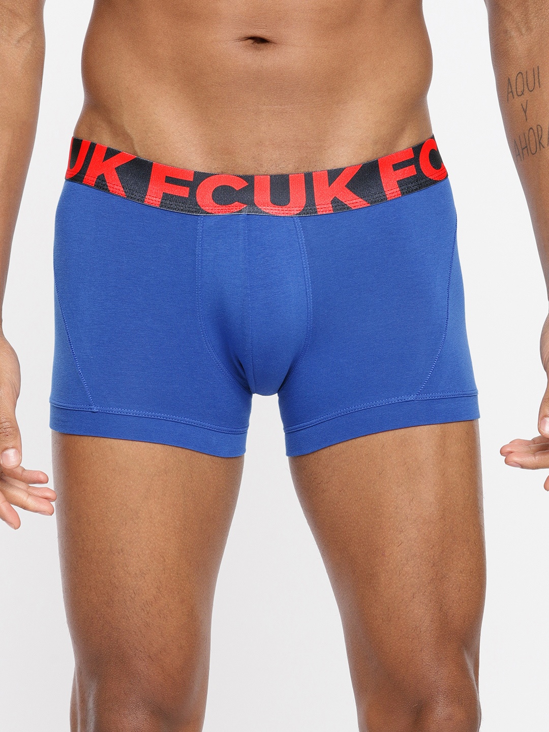 

FCUK Men Blue Solid Trunks CTR05