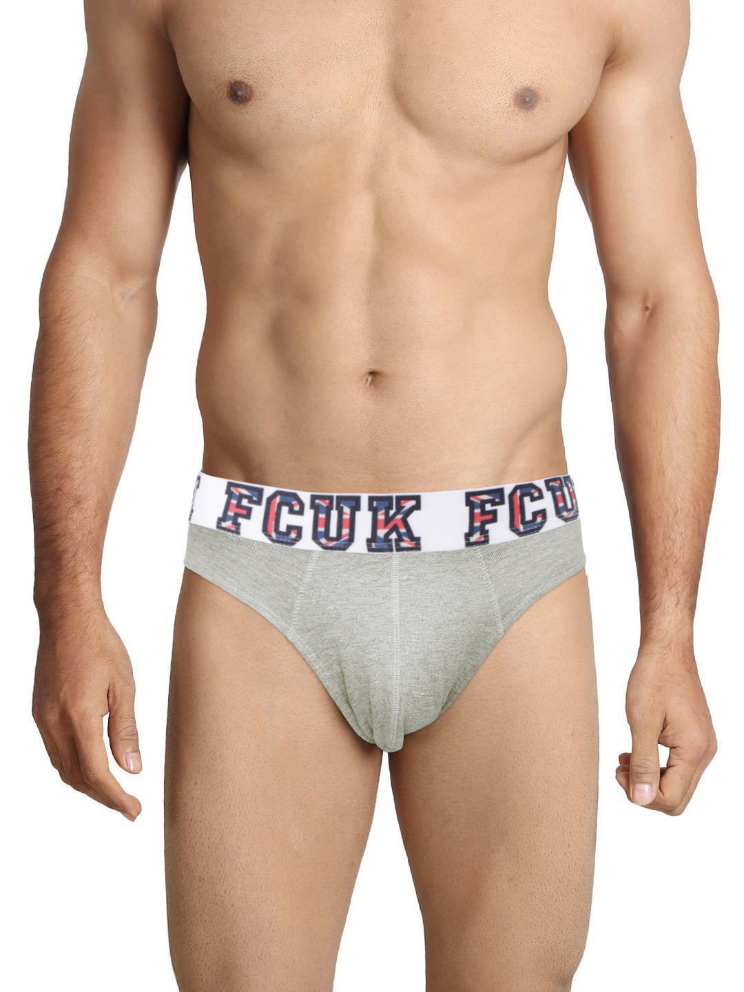 

FCUK Bold Men Grey Melange Hip Briefs CBR05