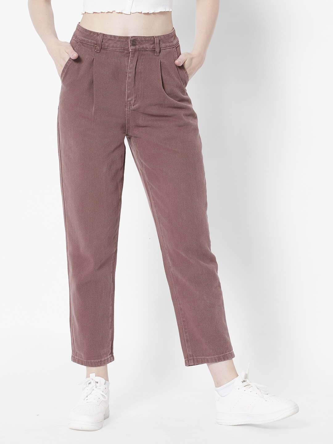 

URBANIC Women Brown High-Rise Jeans