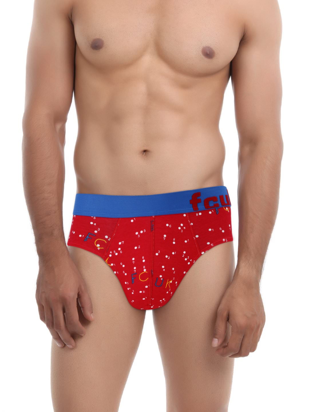 

FCUK Furore Men Red Printed Hip Briefs FBR02