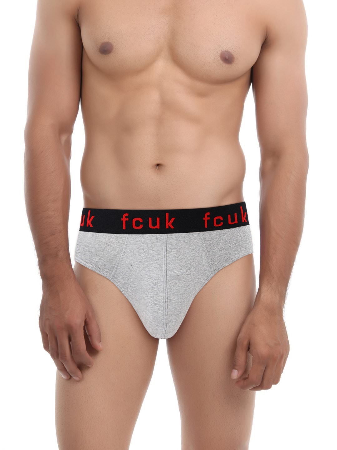

FCUK Edge Men Grey Melange Hip Briefs CBR02