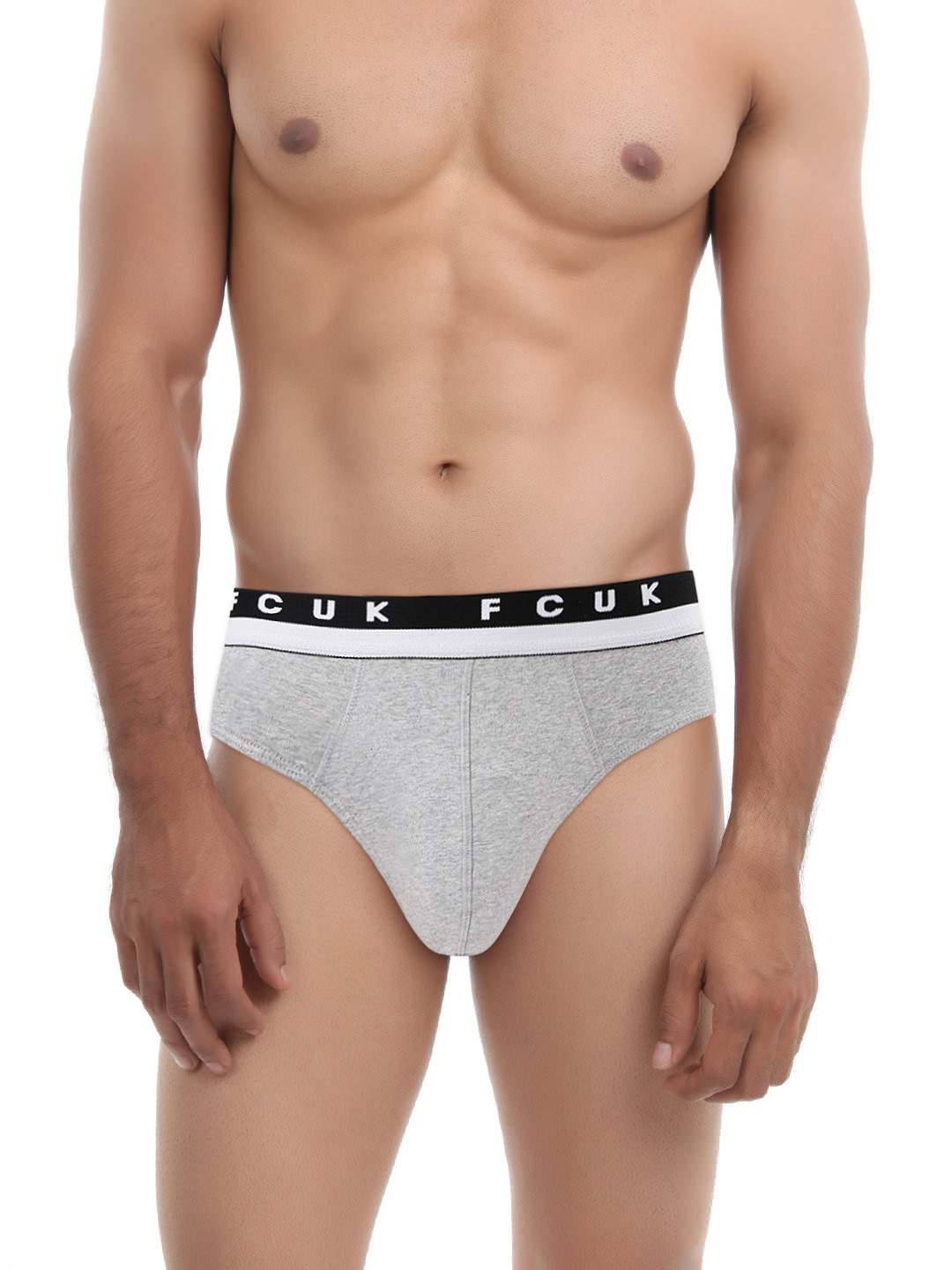 

FCUK Marque Men Grey Melange Hip Briefs CBR03