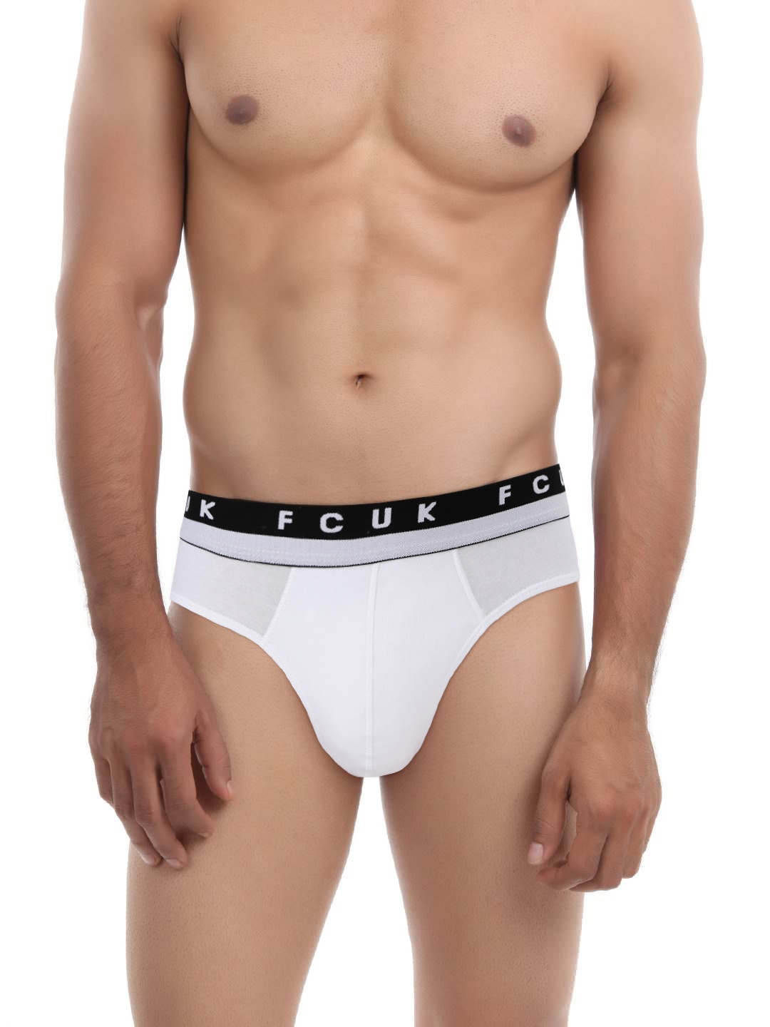

FCUK Marquee Men White Hip Briefs CBR03