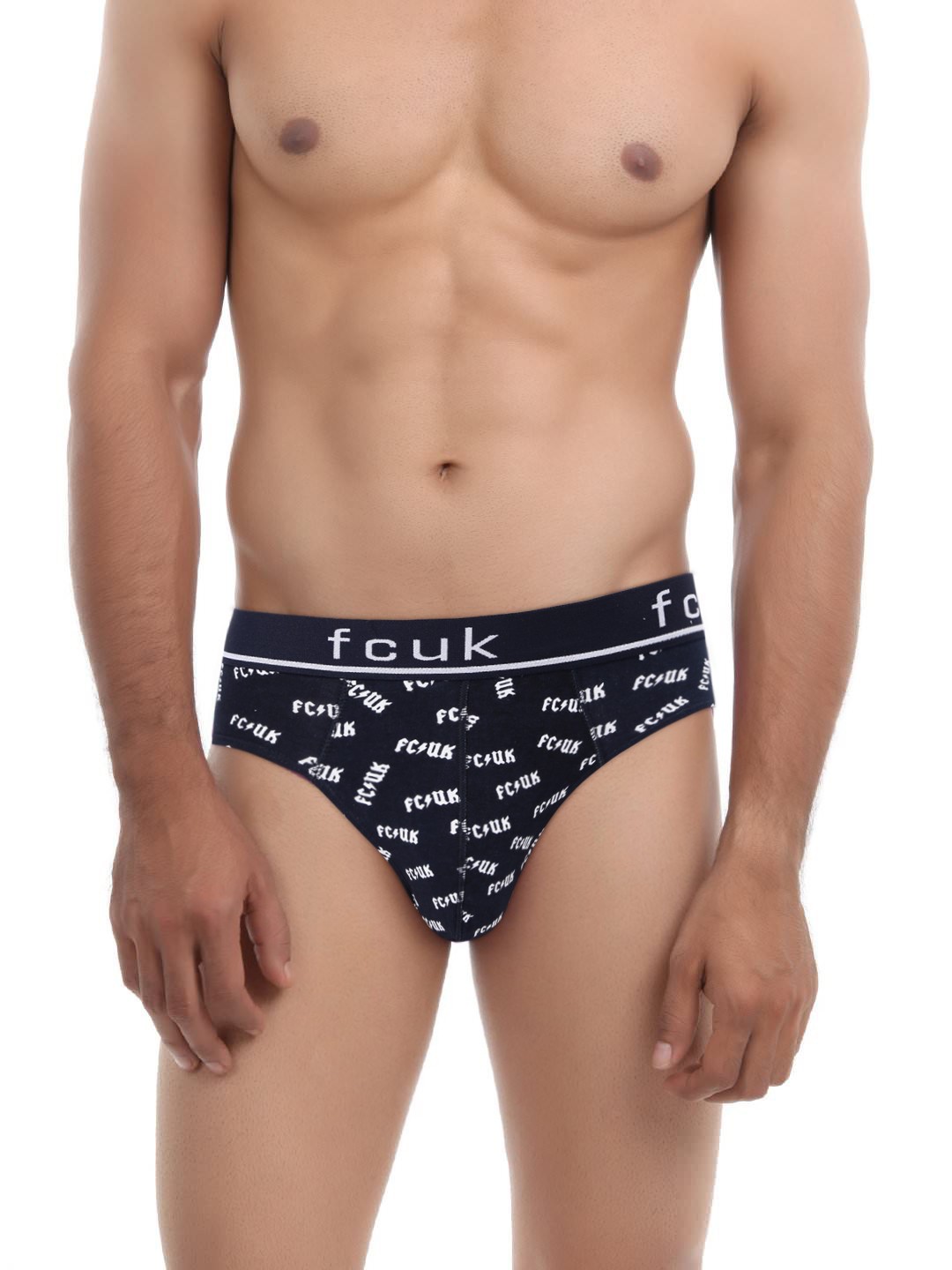 

FCUK Furore Men Navy Blue Printed Hip Briefs FBR01