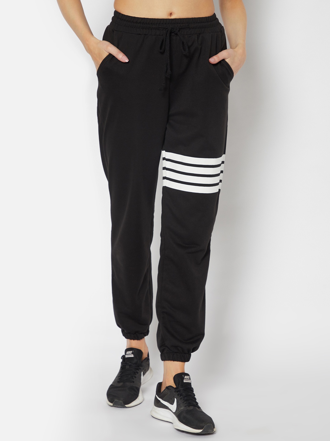 

URBANIC Women Black Printed Joggers