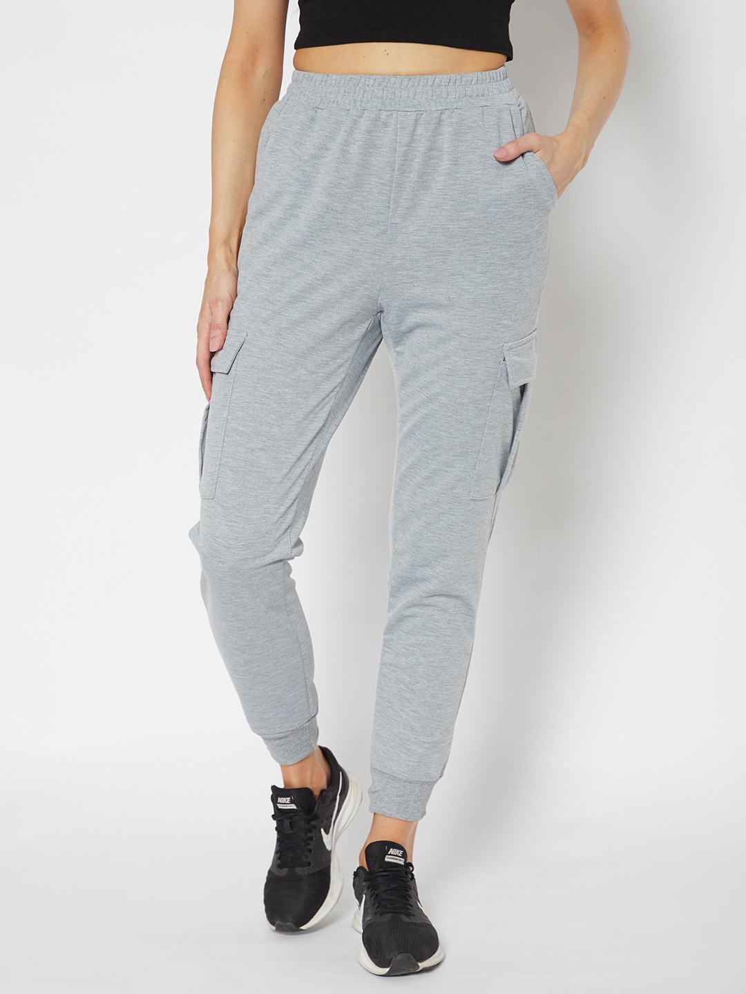 

URBANIC Women Grey Melange Solid Joggers