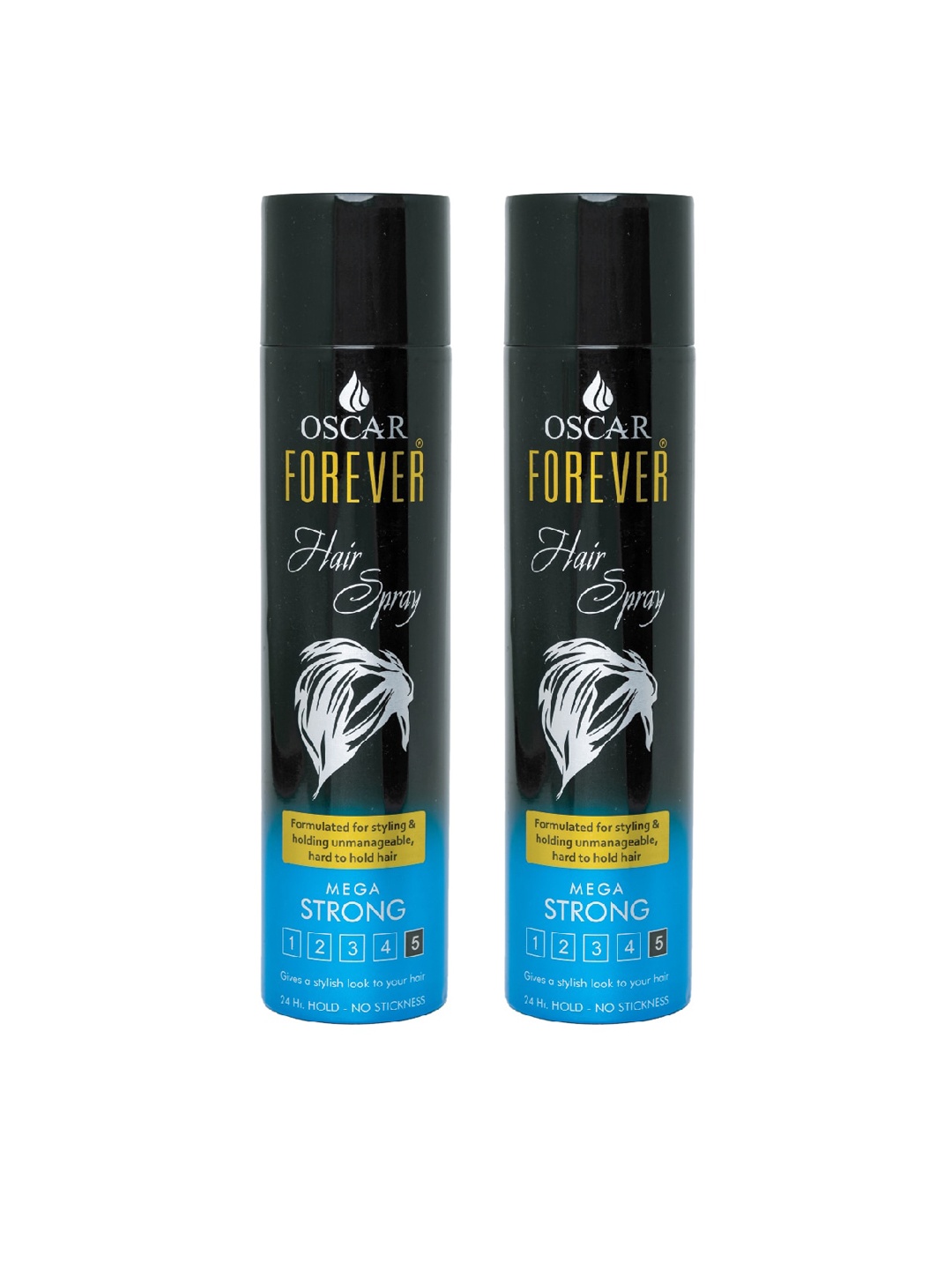 

OSCAR Set of 2 Forever Hair Spray 250ml, Black
