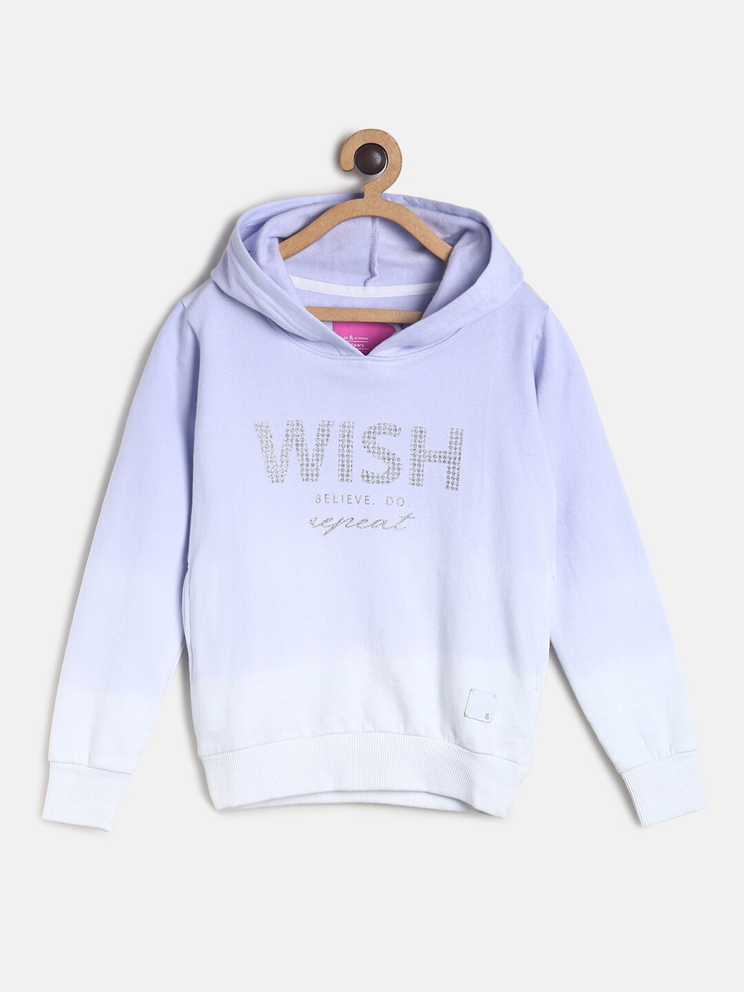 

TALES & STORIES Girls Lavender Printed Hooded Sweatshirt