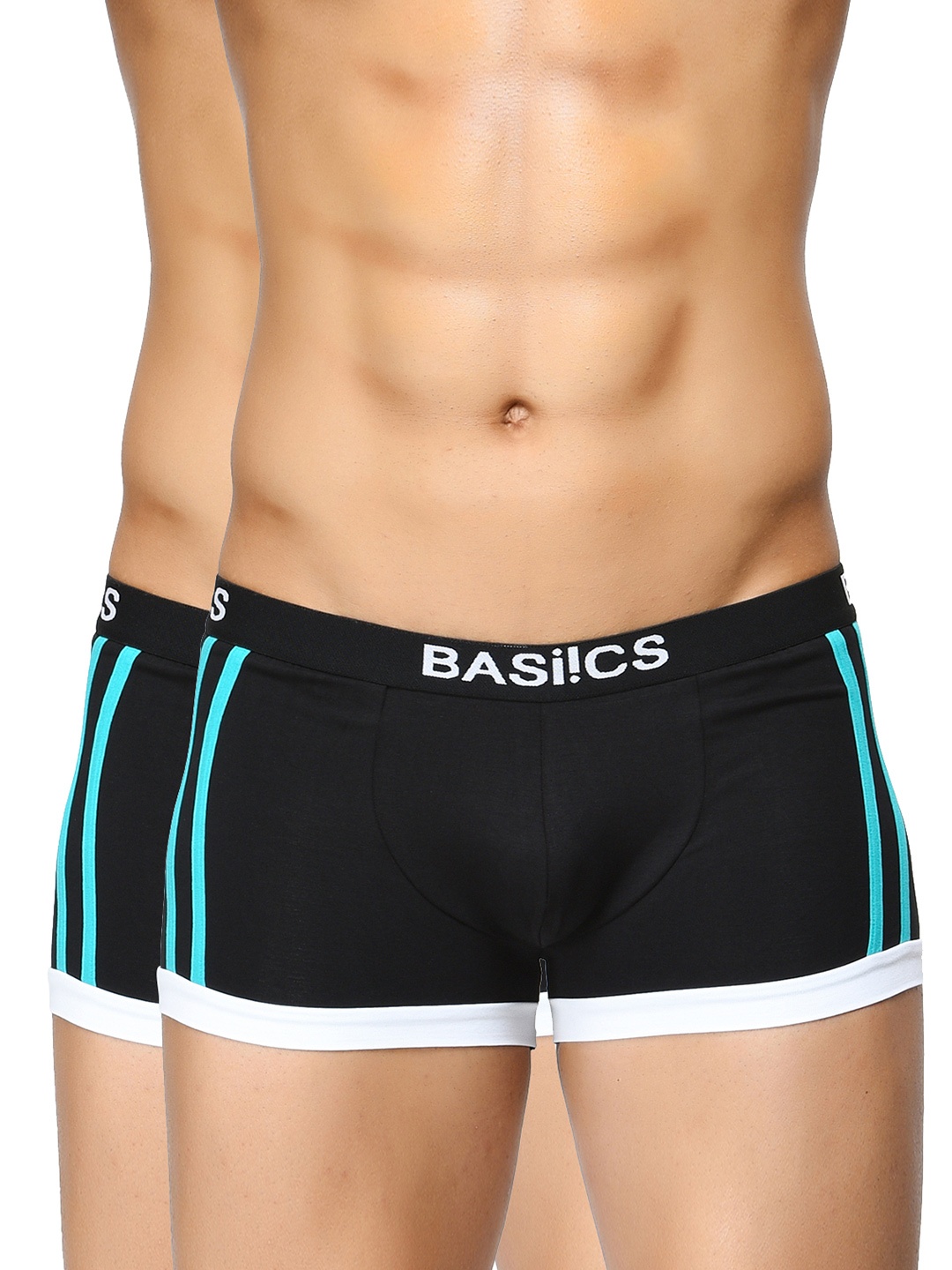 

BASIICS by La Intimo Men Pack of 2 Black Trunks BCSTR010B022