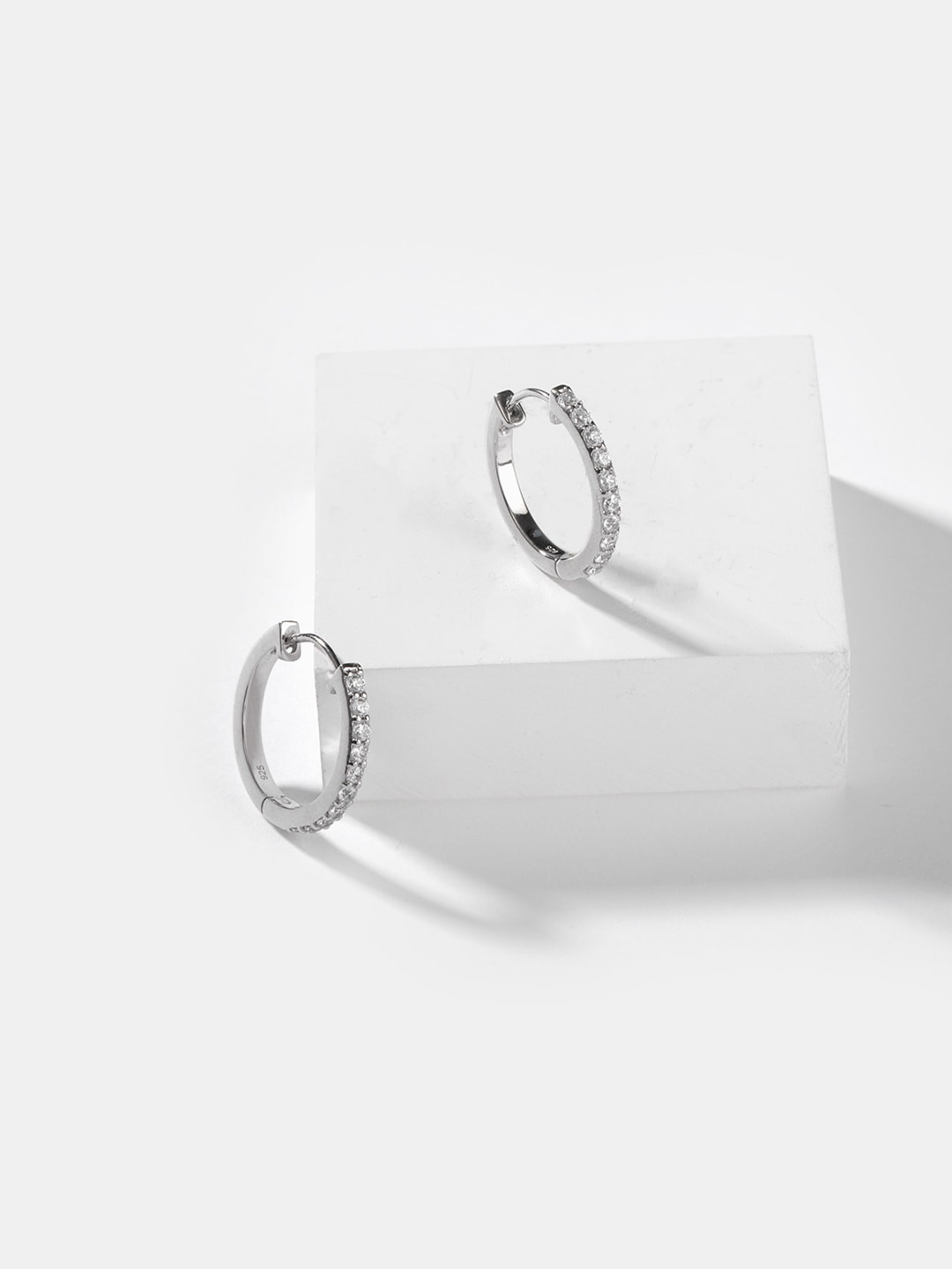 

SHAYA 925 Silver Cubic Zirconia Circular Hoop Earrings
